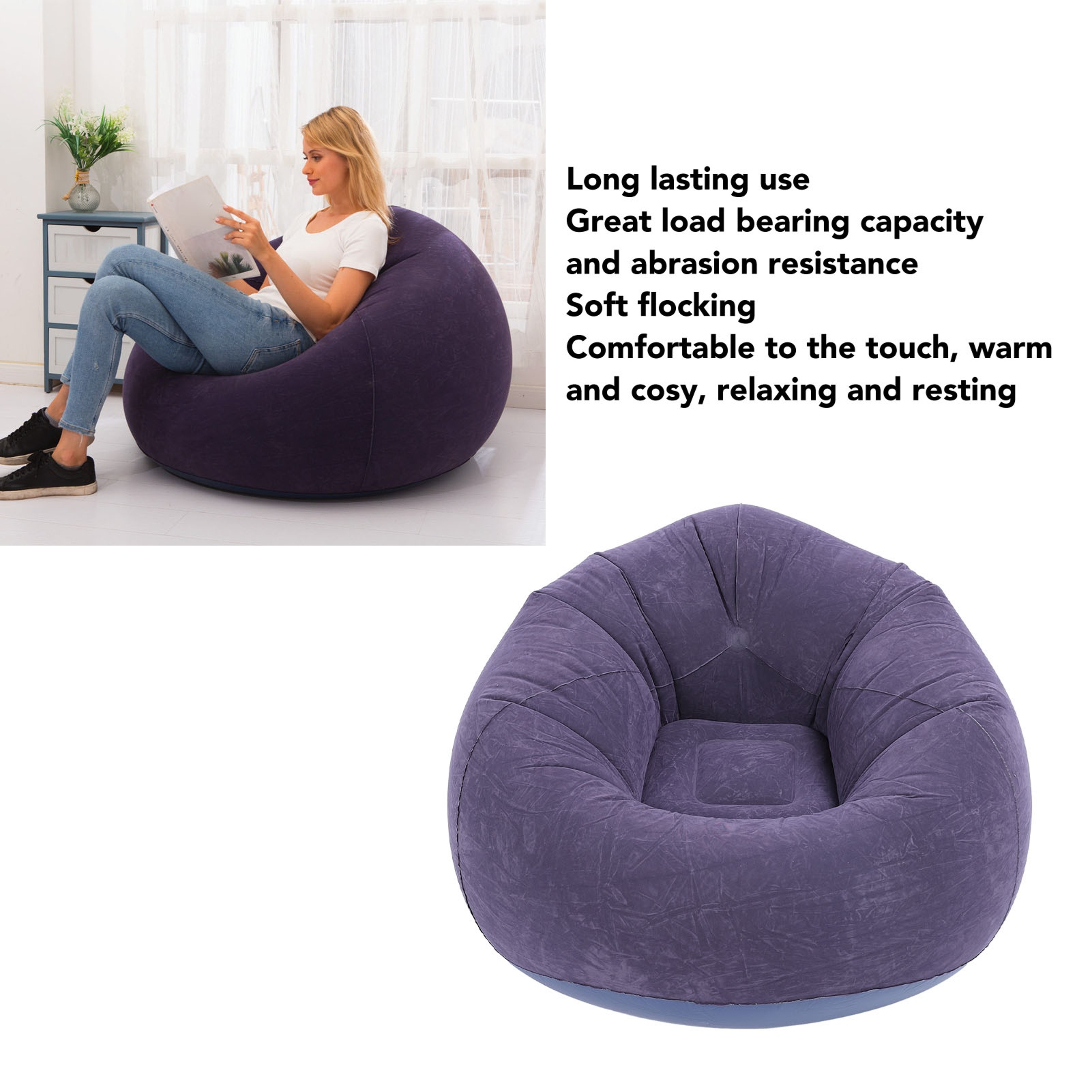 CloudRest Portable Inflatable Lounge Chair with Footrest Air Sofa for Indoor Outdoor Relaxation – view 4