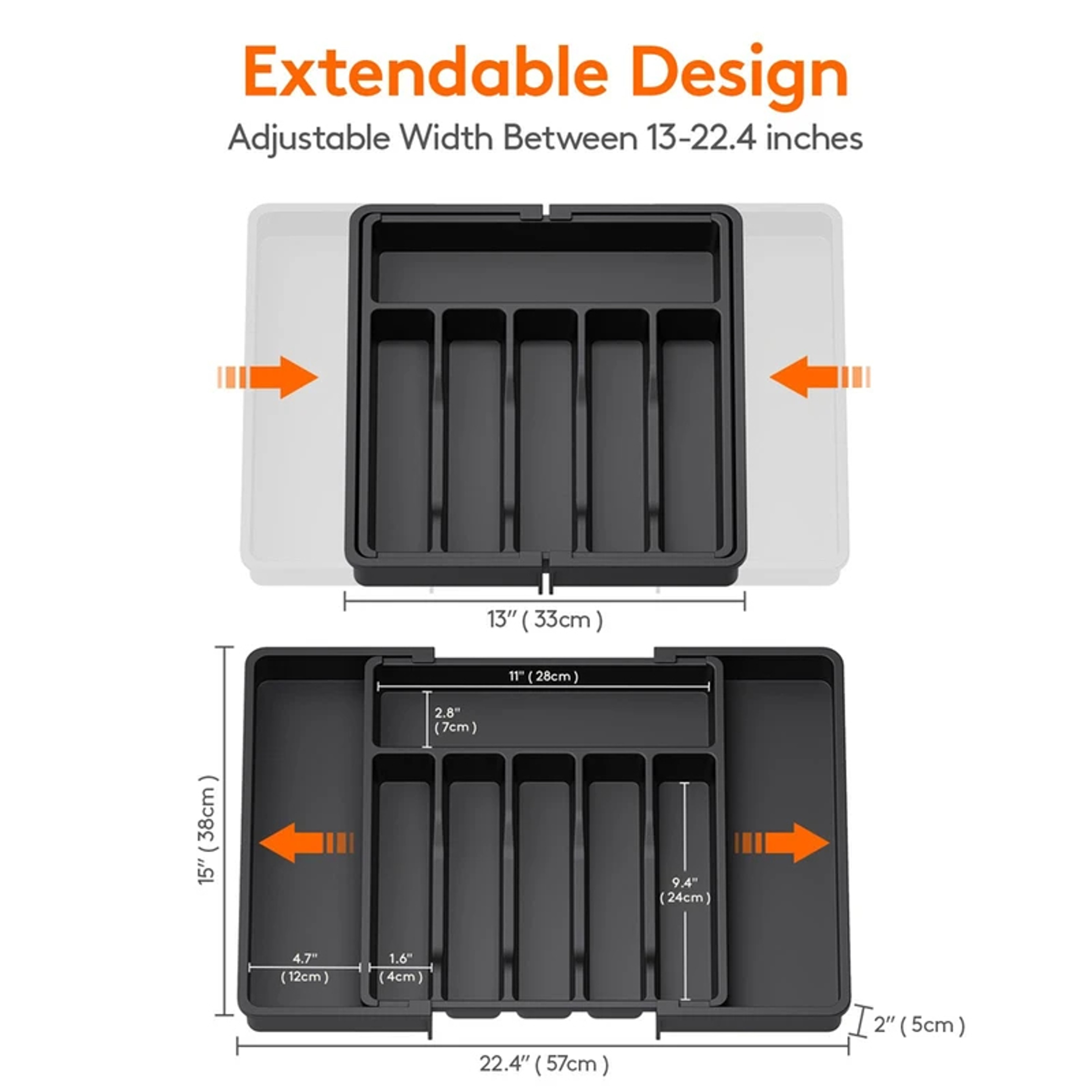 Adjustable Expandable Utensil Drawer Organizer Tray Kitchen Flatware  Silverware Storage 2