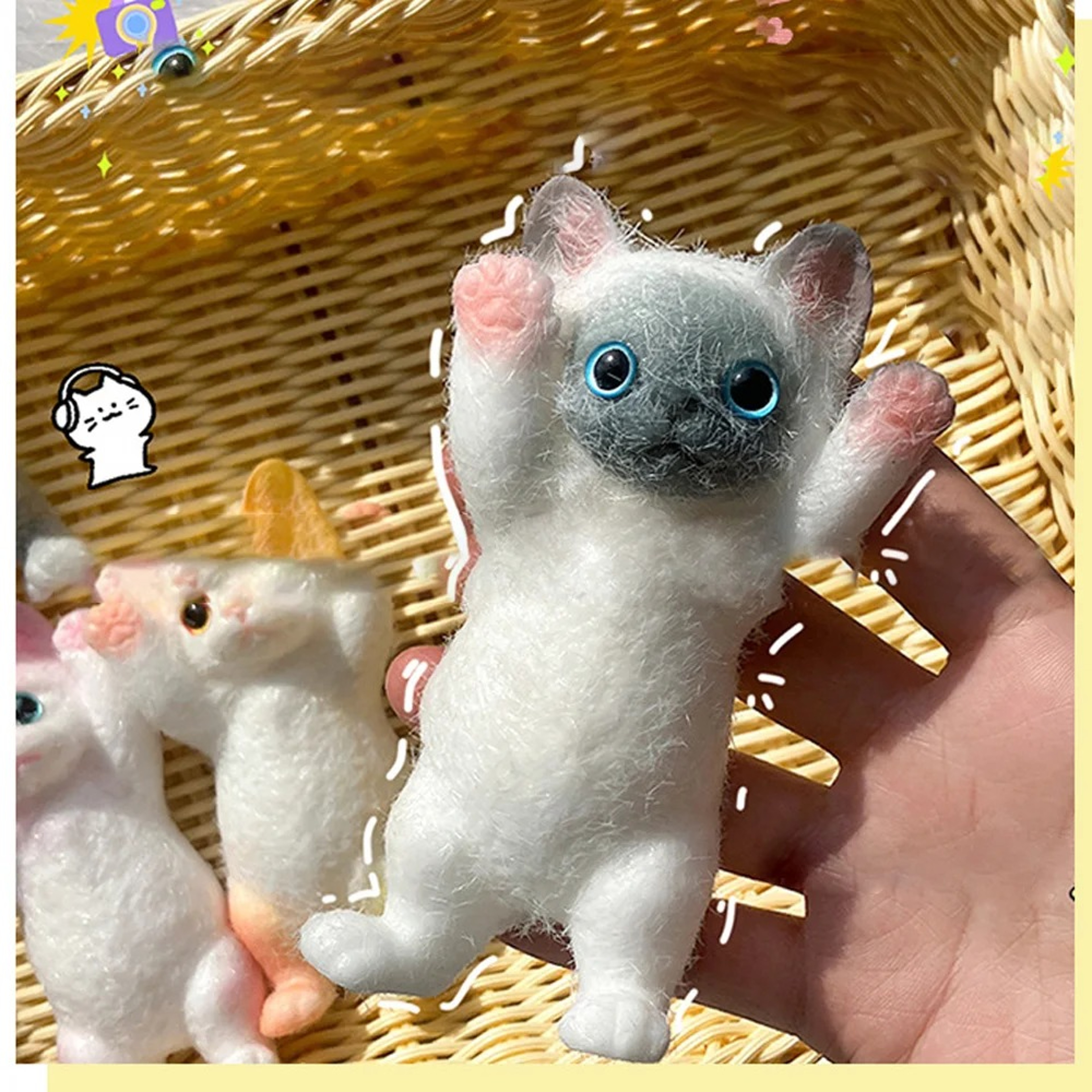 Fuzzy Jumbo Cat Squishy Stress Relief Toy For Anxiety Relief Sensory Fidget Fun  Relaxation 4