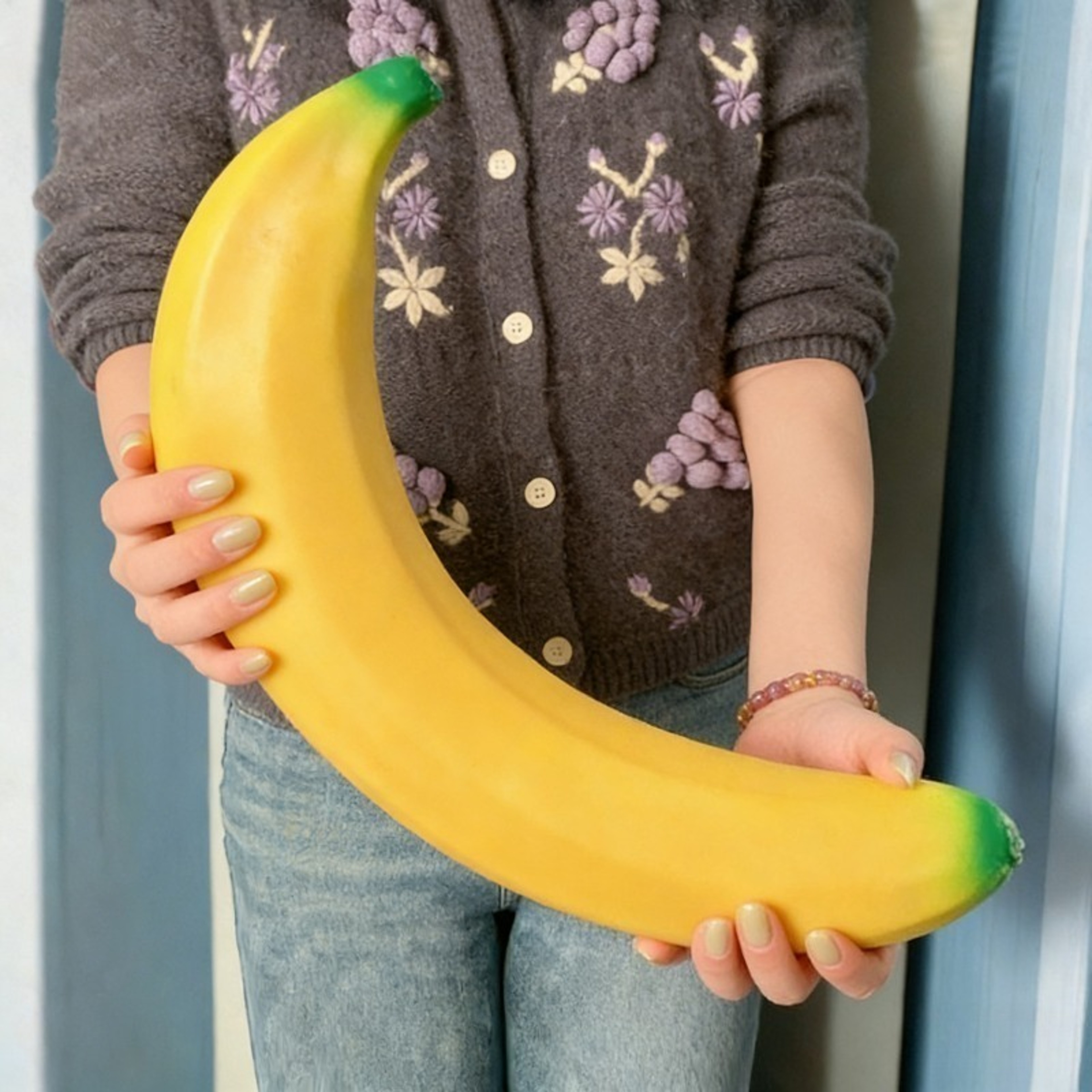 Giant Banana Squishy Stress Relief Toy Slow Rising Sensory Fidget Novelty Desk Accessory 2