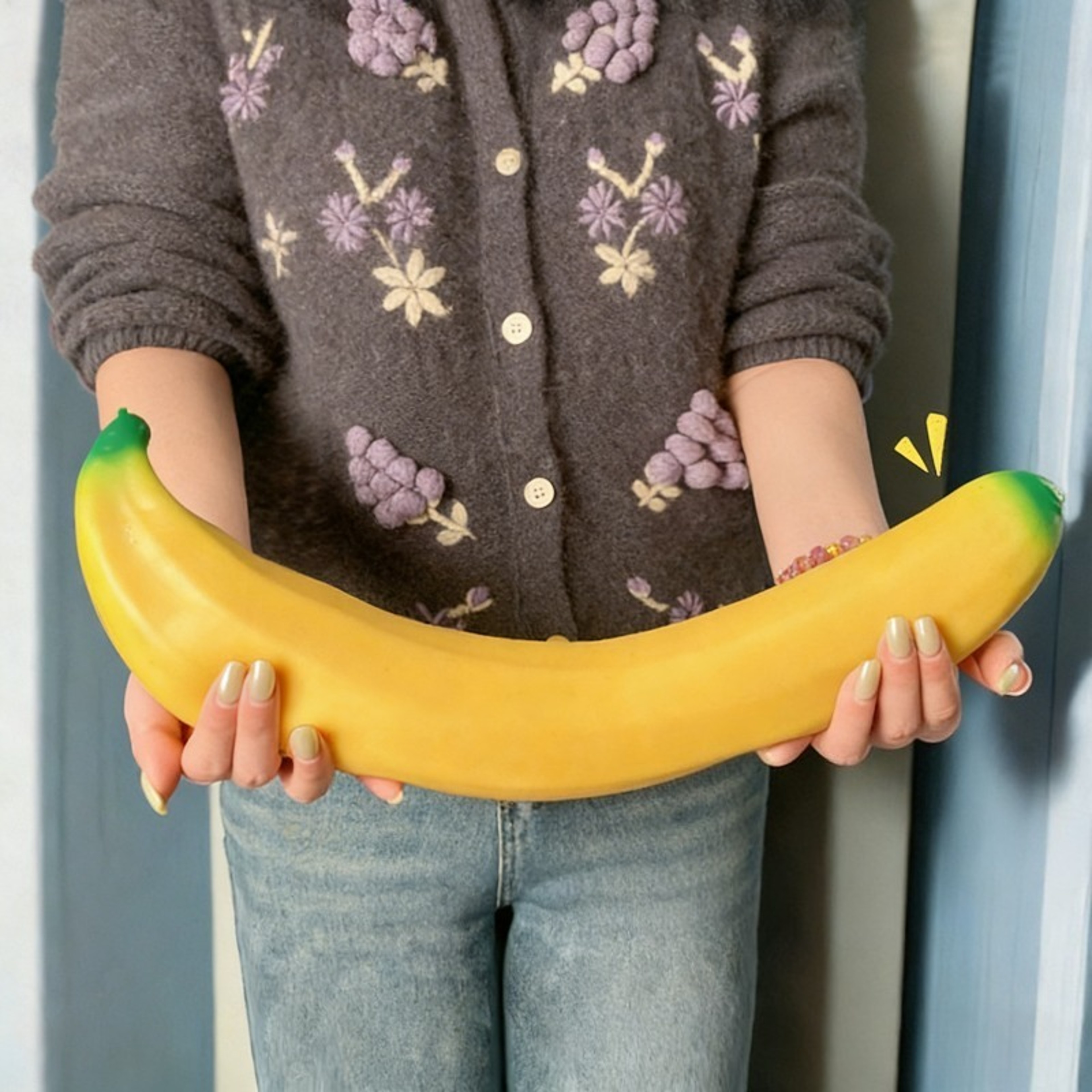 Giant Banana Squishy Stress Relief Toy Slow Rising Sensory Fidget Novelty Desk Accessory 3