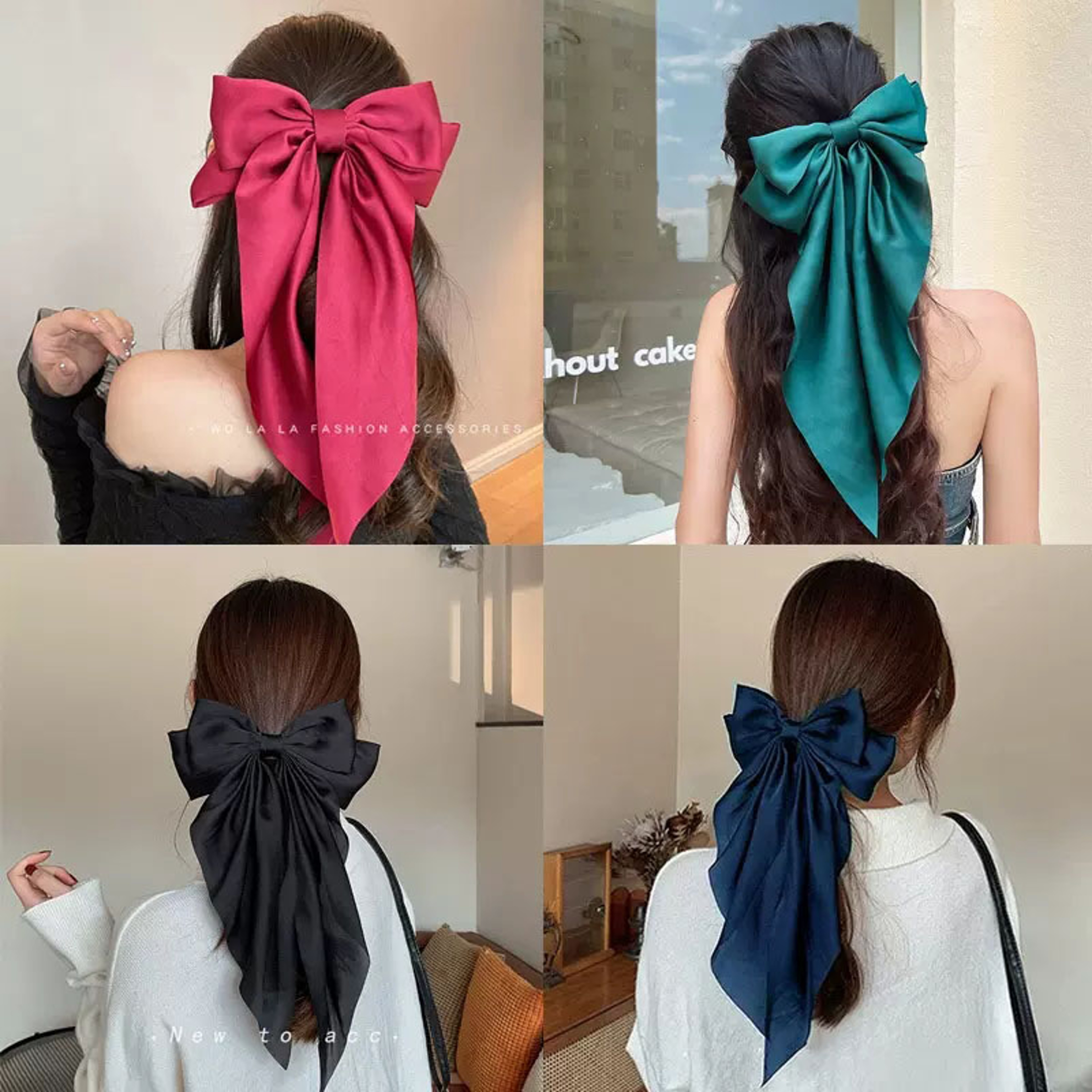 Elegant Large Satin Bow Hair Clip For Women  Girls Stylish Ribbon Hair Accessory 4