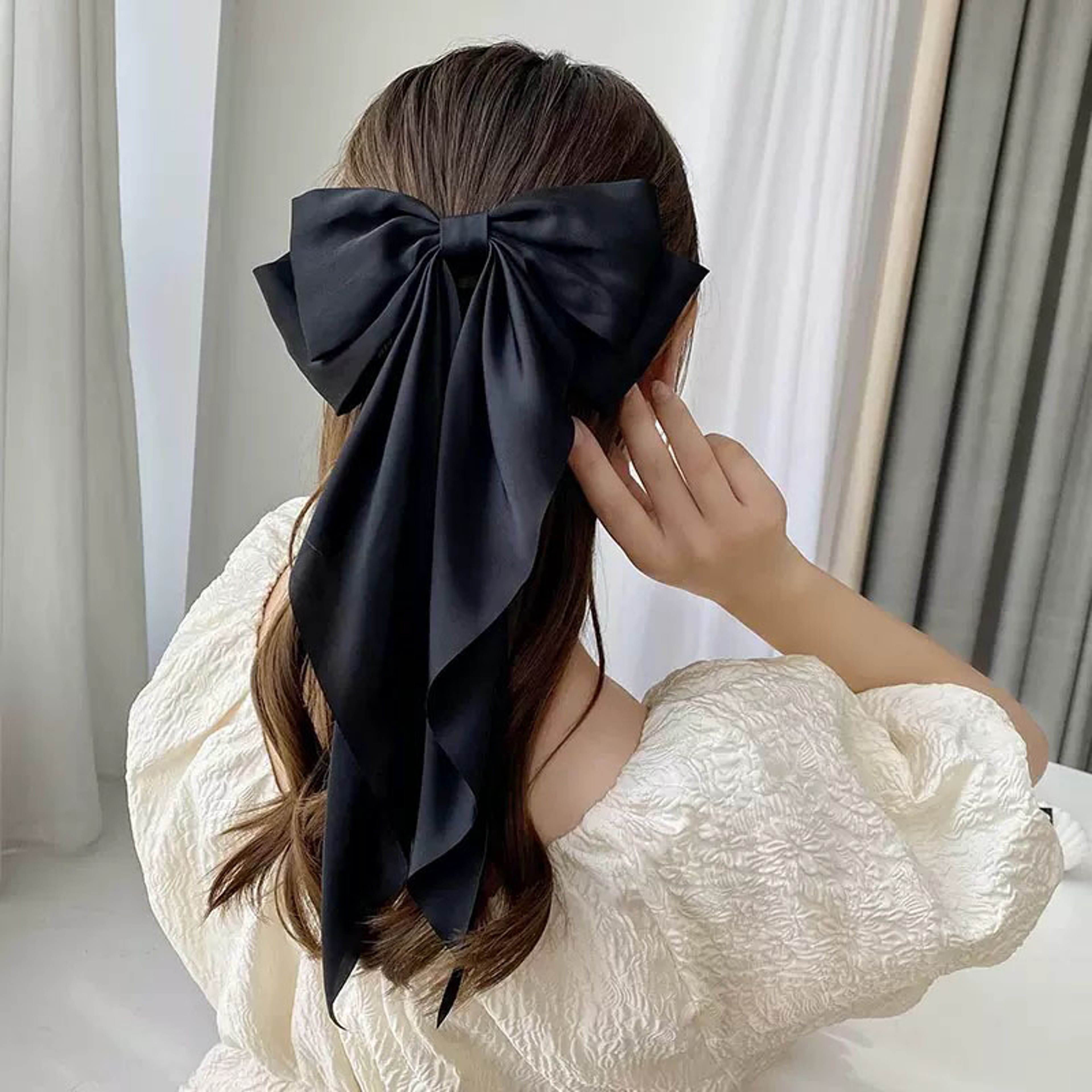 Elegant Large Satin Bow Hair Clip For Women  Girls Stylish Ribbon Hair Accessory 11