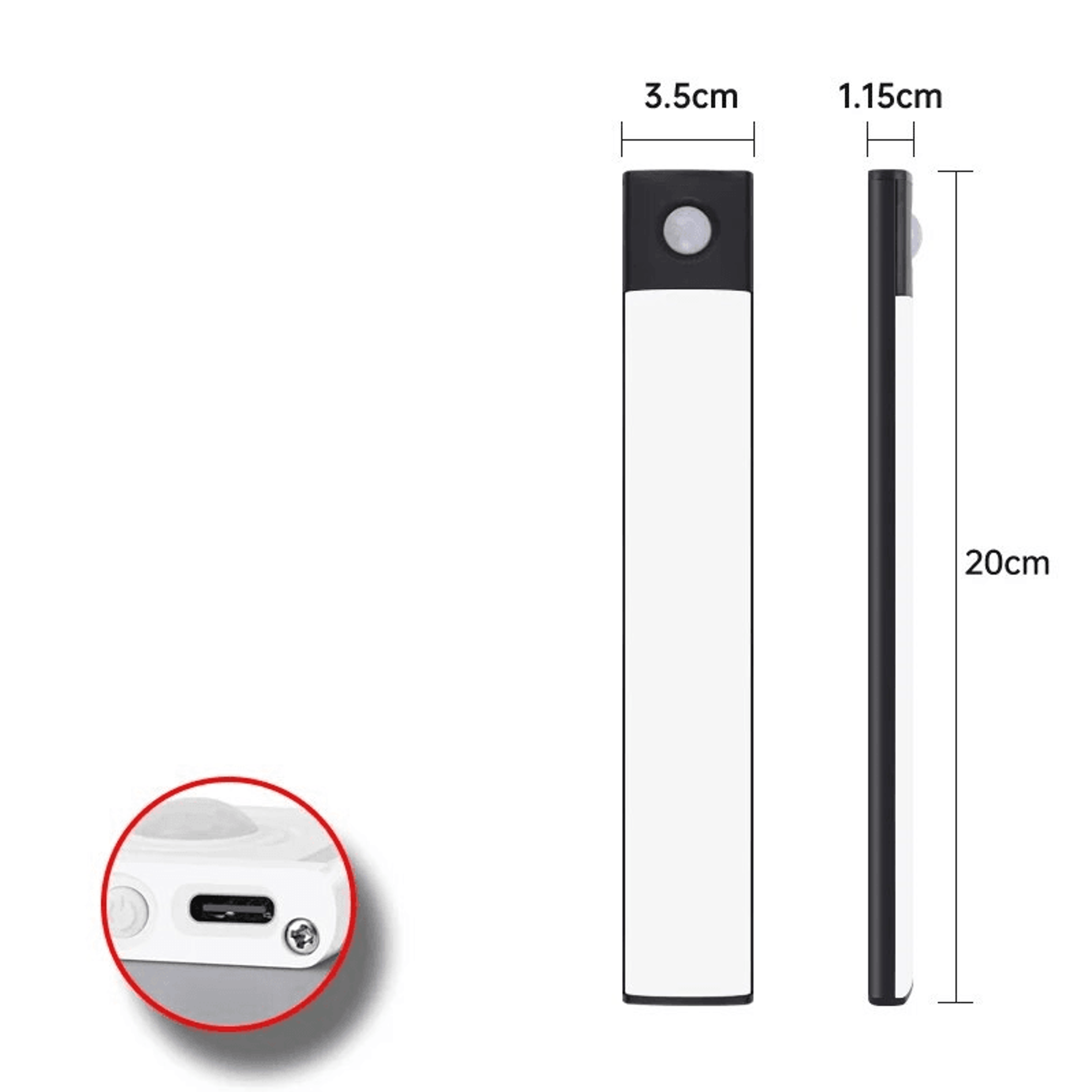 Motion Sensor LED Lamp USBC Rechargeable Durable Aluminum Light for Cabinets Kitchen  Wardrobe