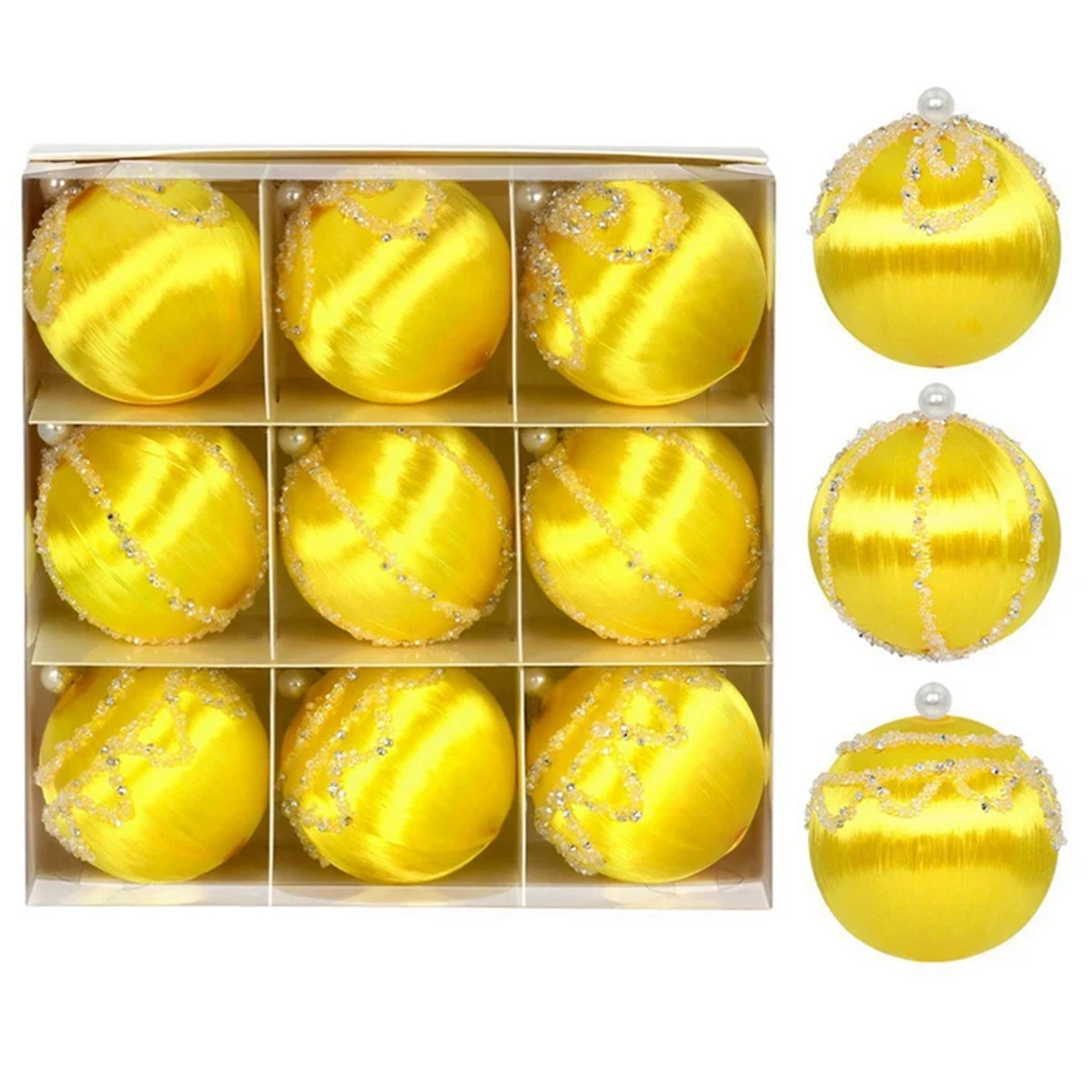Hanging Bauble Ornament, Christmas Tree Ball, Silk Thread Sequin Decorative, New Year Party Pendants, Tree Dec Decor – view 1