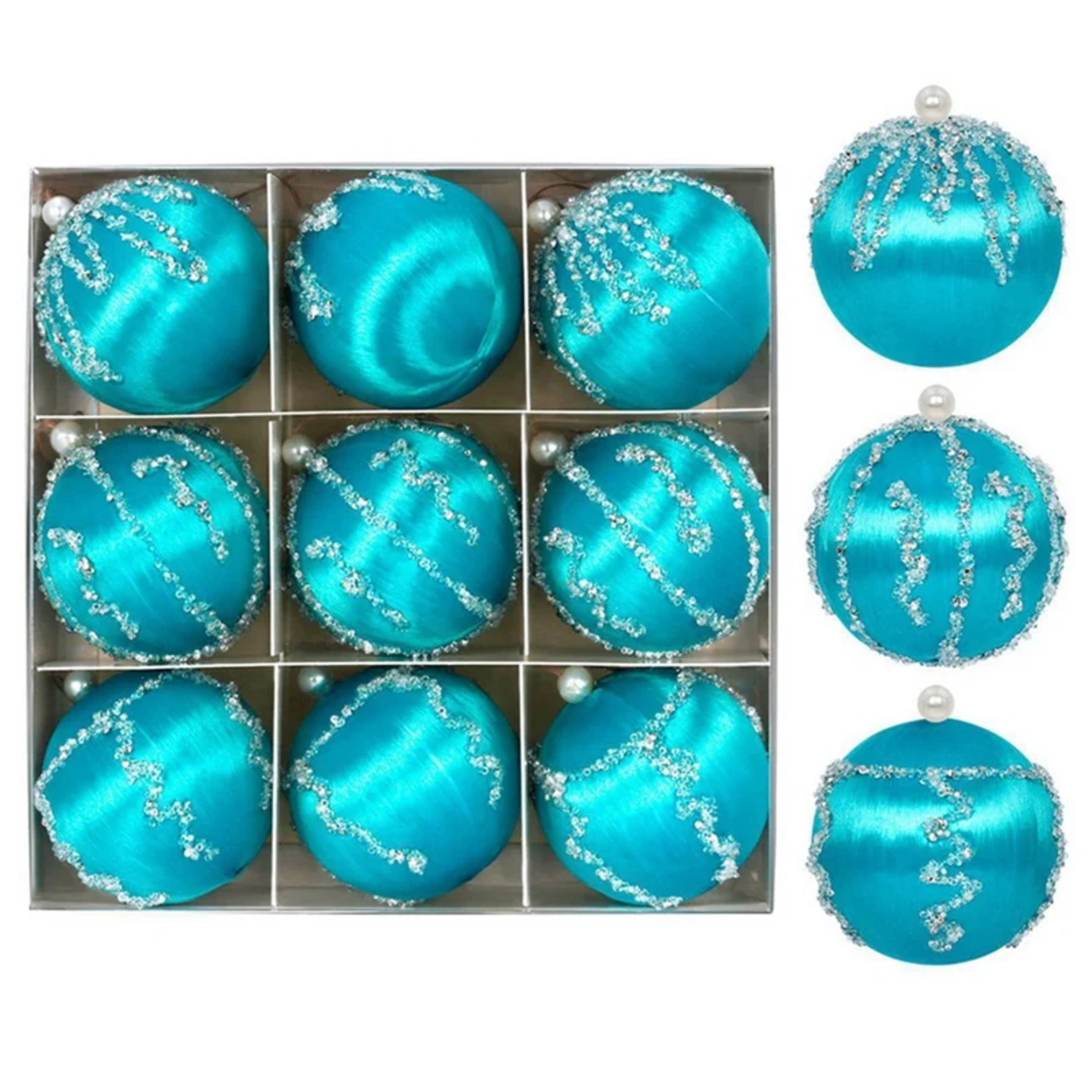 Hanging Bauble Ornament, Christmas Tree Ball, Silk Thread Sequin Decorative, New Year Party Pendants, Tree Dec Decor – view 8
