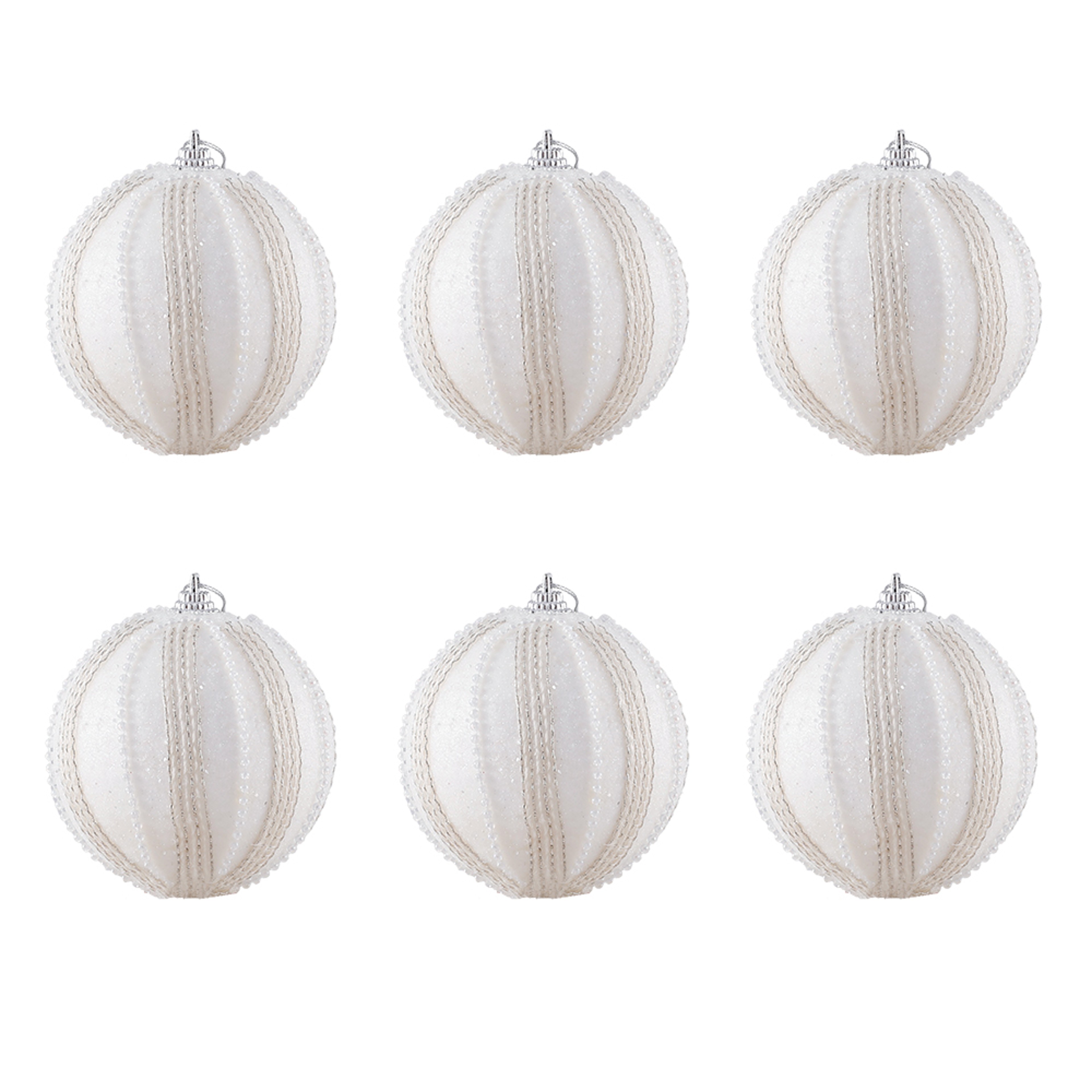 Christmas Ball Ornaments 6pcs 8cm, Red White Hanging Tree Decorations, Holiday New Year Navidad Home Decor – view 11