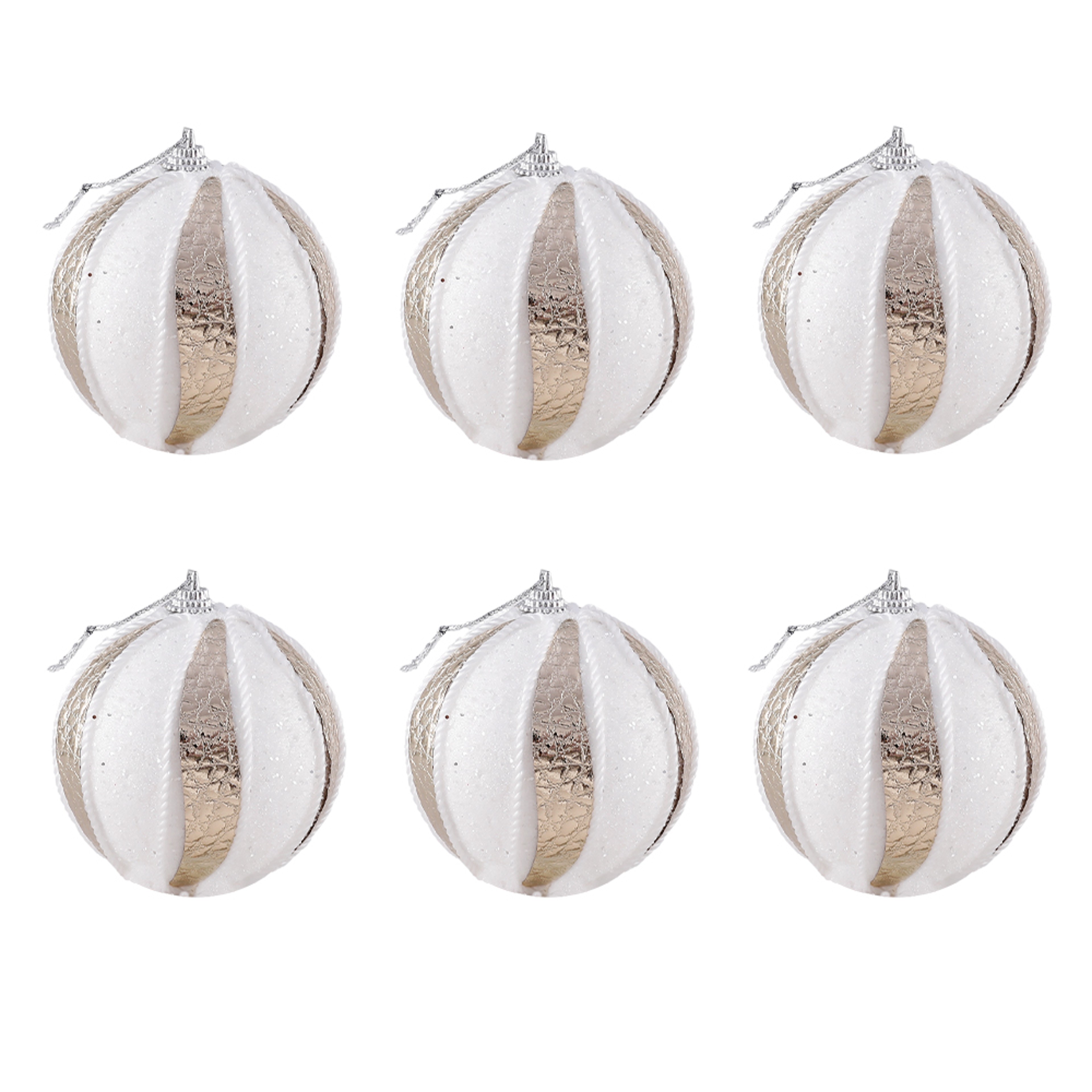 Christmas Ball Ornaments 6pcs 8cm, Red White Hanging Tree Decorations, Holiday New Year Navidad Home Decor – view 12