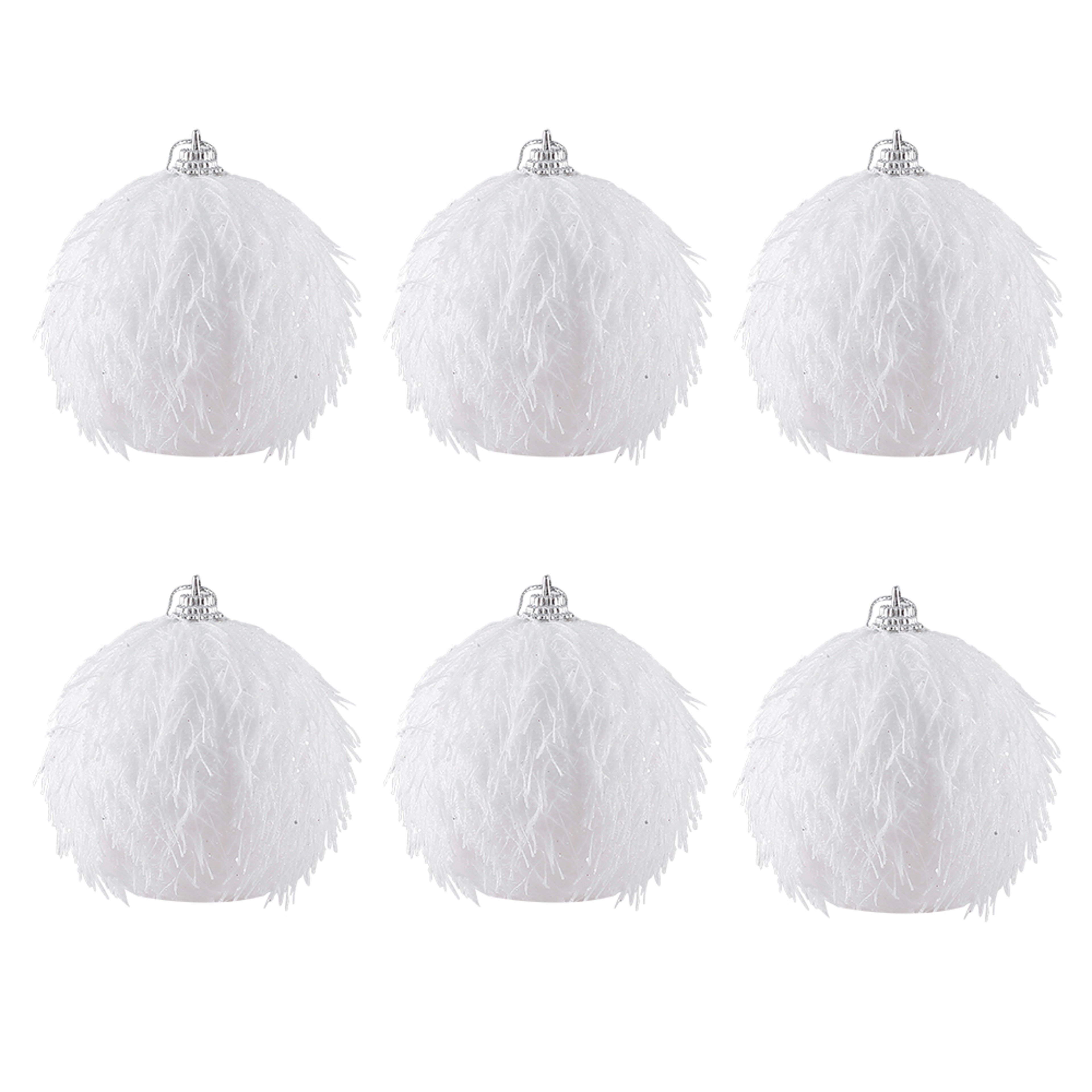 Christmas Ball Ornaments 6pcs 8cm, Red White Hanging Tree Decorations, Holiday New Year Navidad Home Decor – view 27