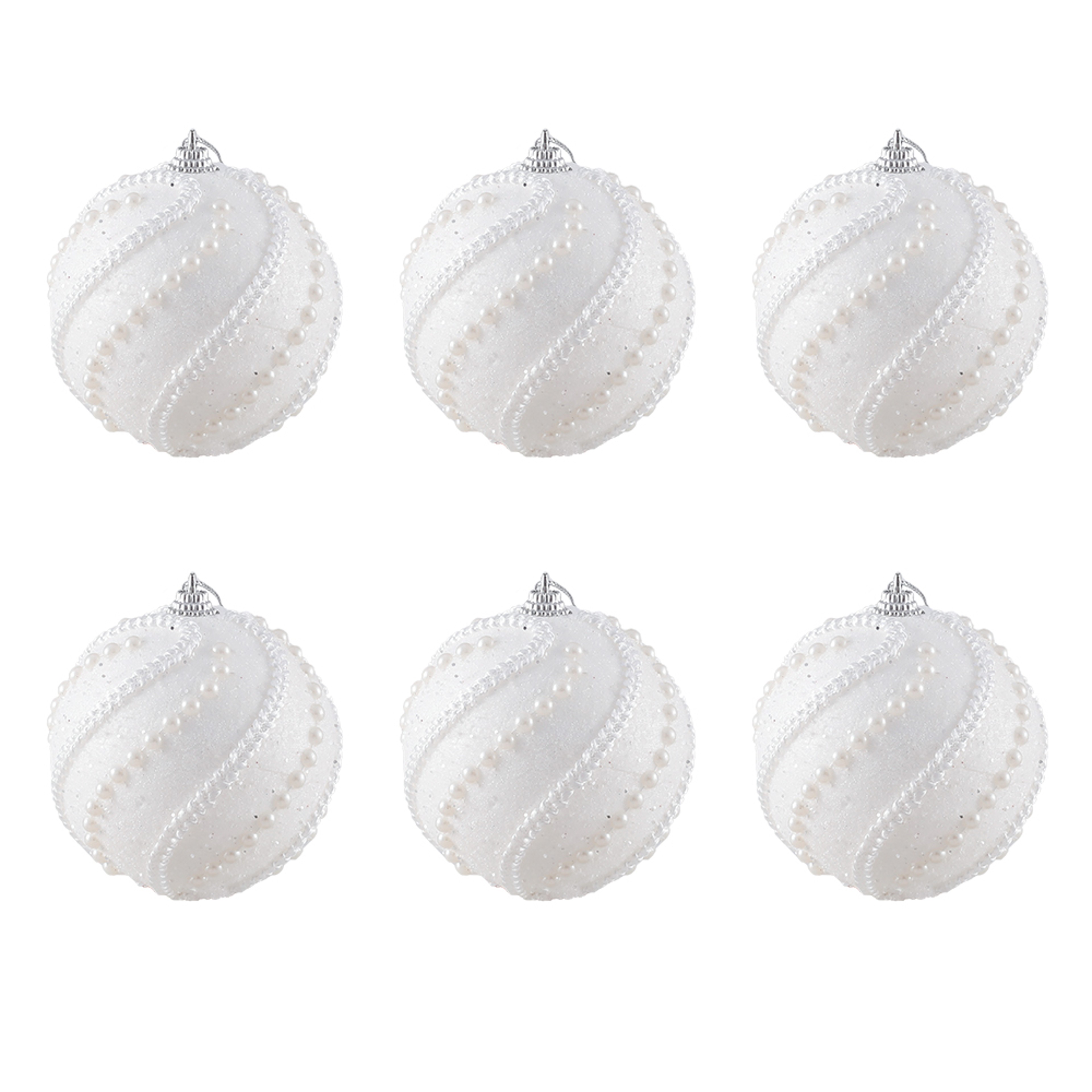 Christmas Ball Ornaments 6pcs 8cm, Red White Hanging Tree Decorations, Holiday New Year Navidad Home Decor – view 28