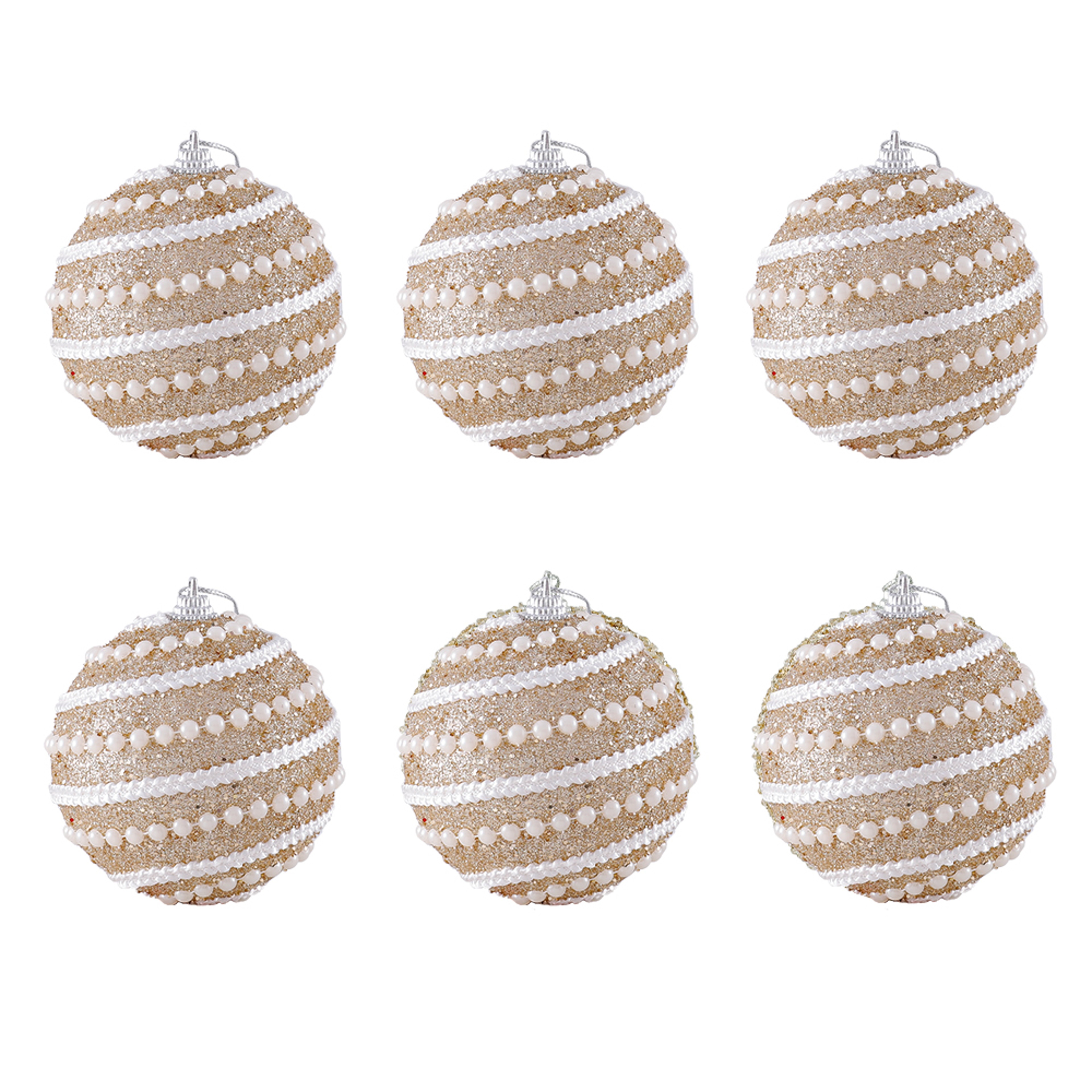 Christmas Ball Ornaments 6pcs 8cm, Red White Hanging Tree Decorations, Holiday New Year Navidad Home Decor – view 32