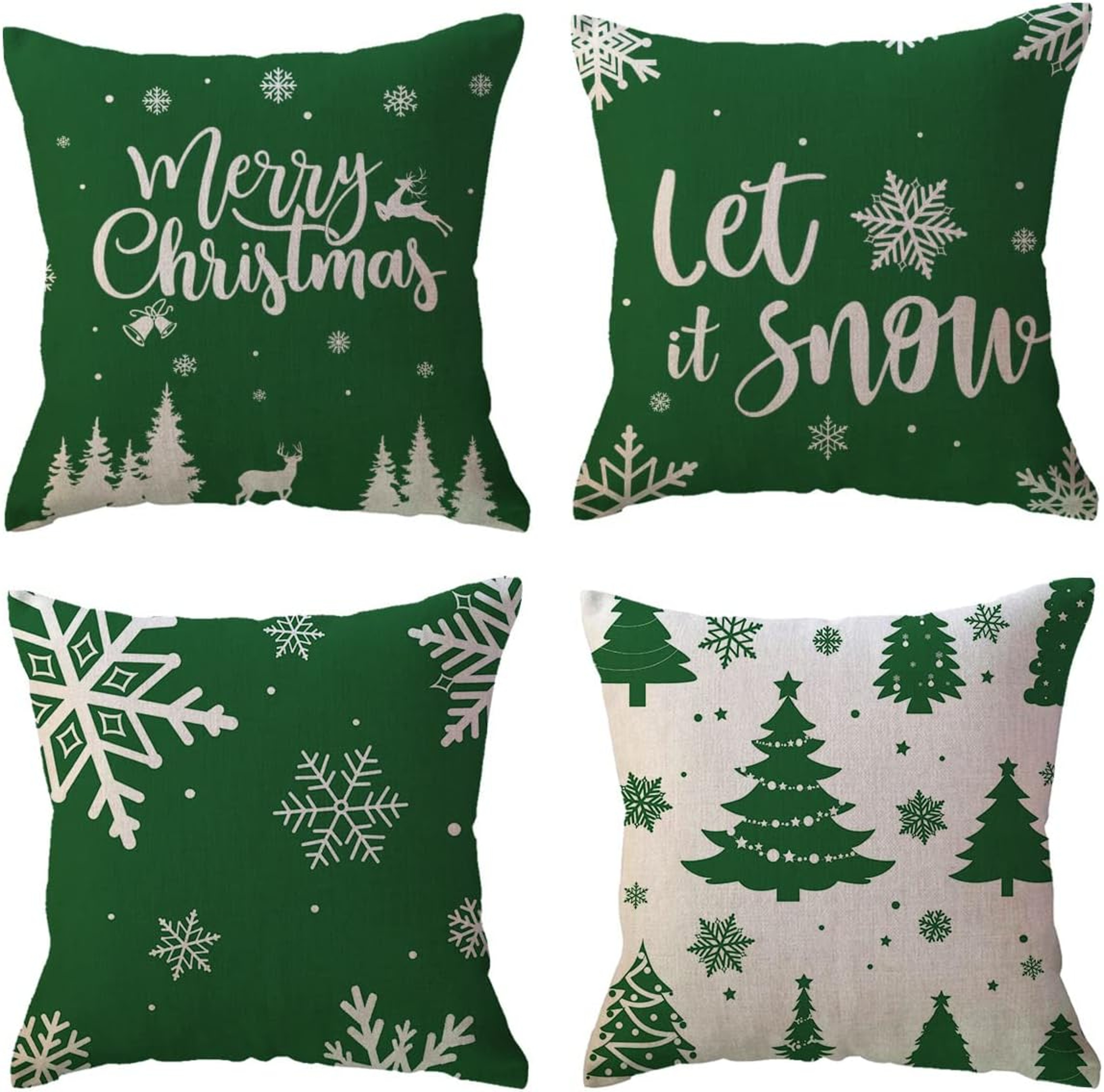 Christmas Snowflake Tree Cushion Cover, Winter Holiday Decoration Pillow, Festive Merry Christmas Decor for Sofa Porch – view 1