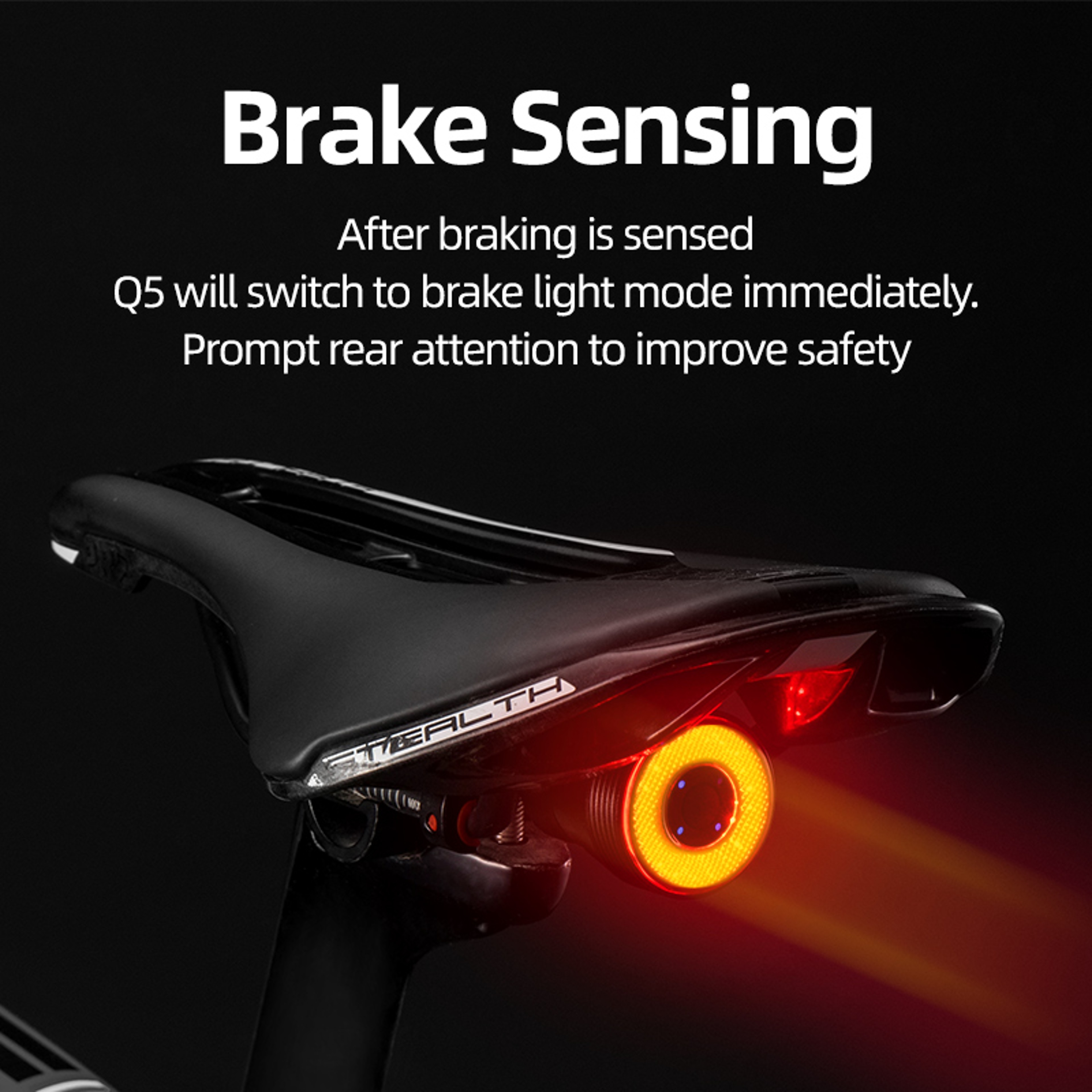 LED Charging Cycling Taillight Bicycle Smart Auto Brake Sensing Light Waterproof IPx6 Bike Rear Lig 1
