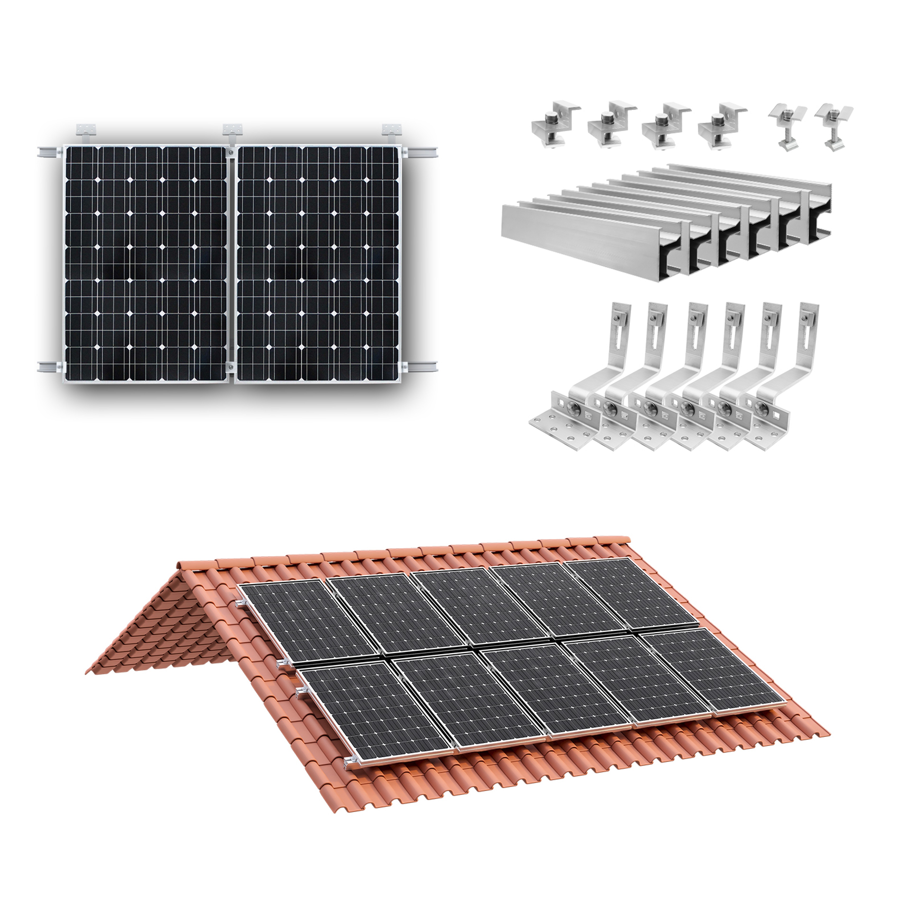 Solar Panel Mounting Set Aluminum Mounting Rail Photovoltaic Mounting Rail For Solar Panel 1