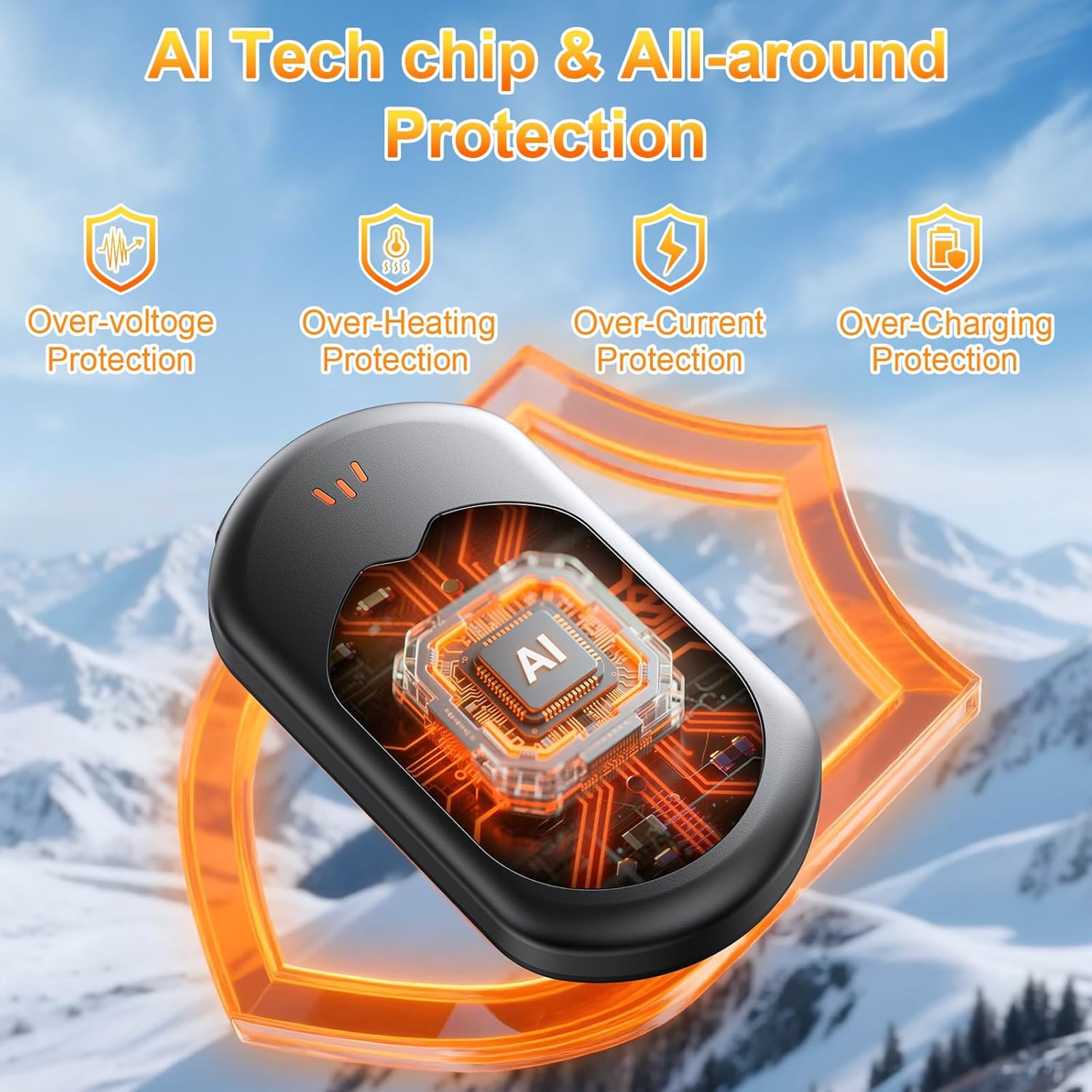 Rechargeable Hand Warmers, Portable & Smart, Heat Modes, USB Quick Charge Ideal for Winter Outdoor Activities – view 6