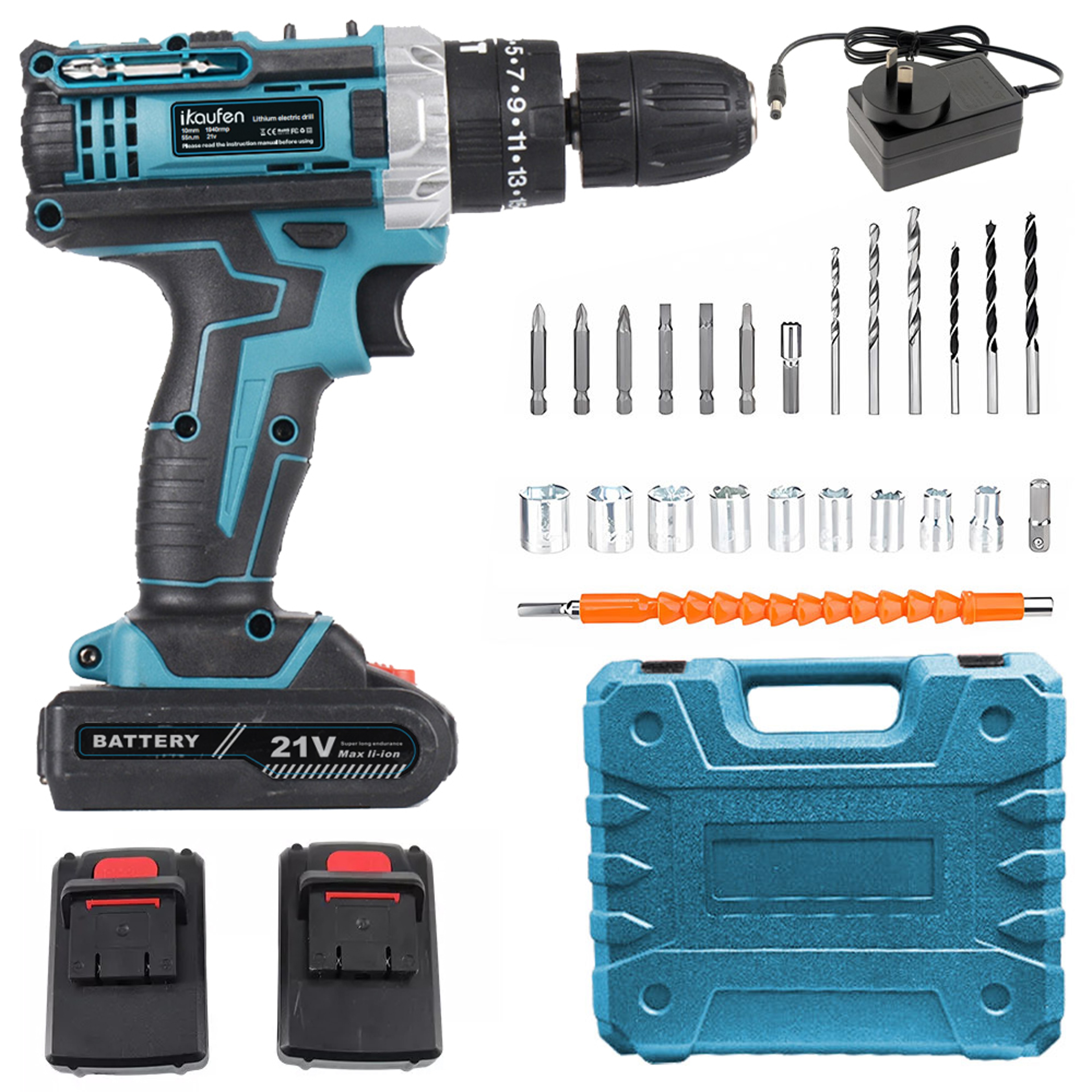 Impact Drill With Rechargeable Lithium Battery CrossBorder Flashlight Gun Electric Screwdriver For  0