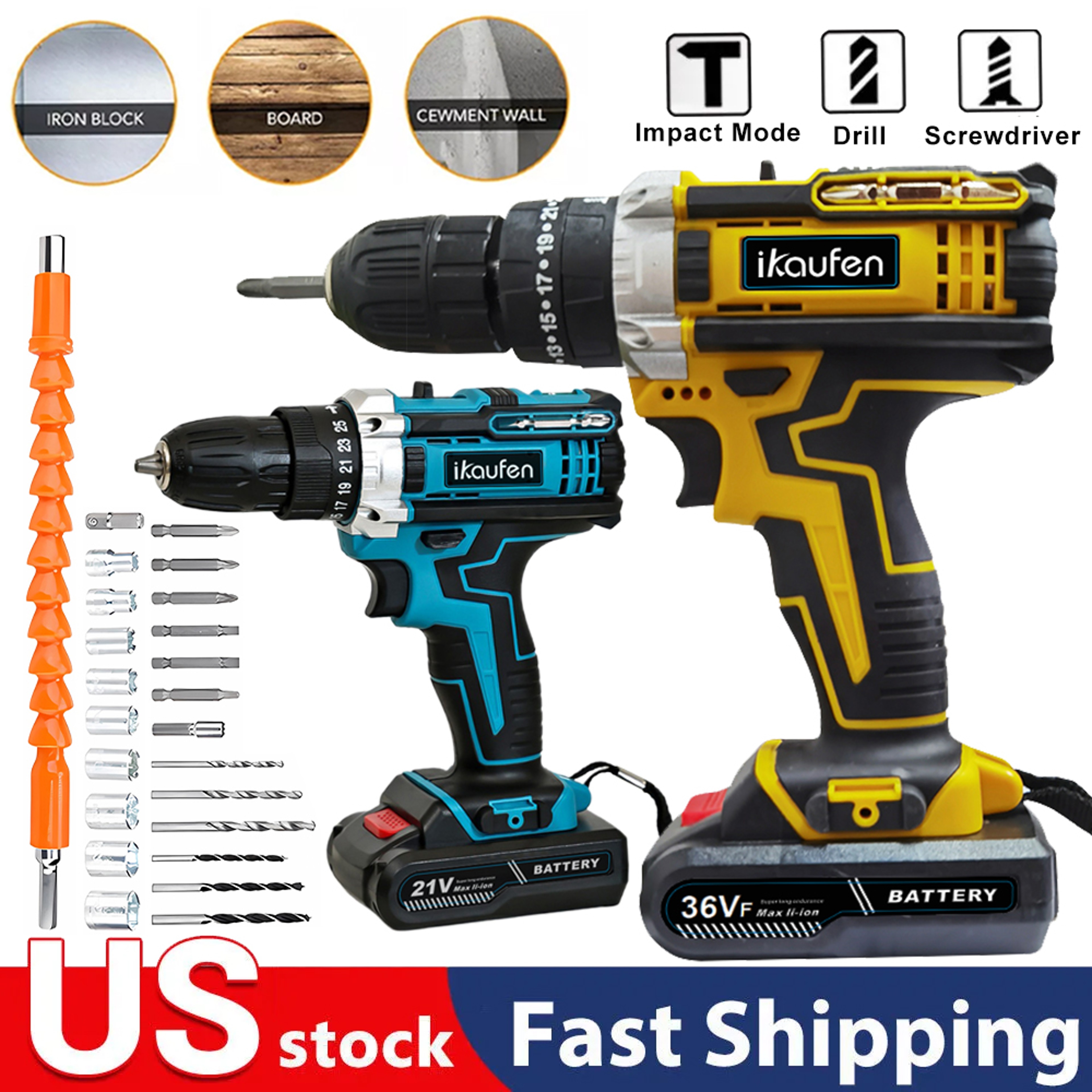 Impact Drill With Rechargeable Lithium Battery CrossBorder Flashlight Gun Electric Screwdriver For  6