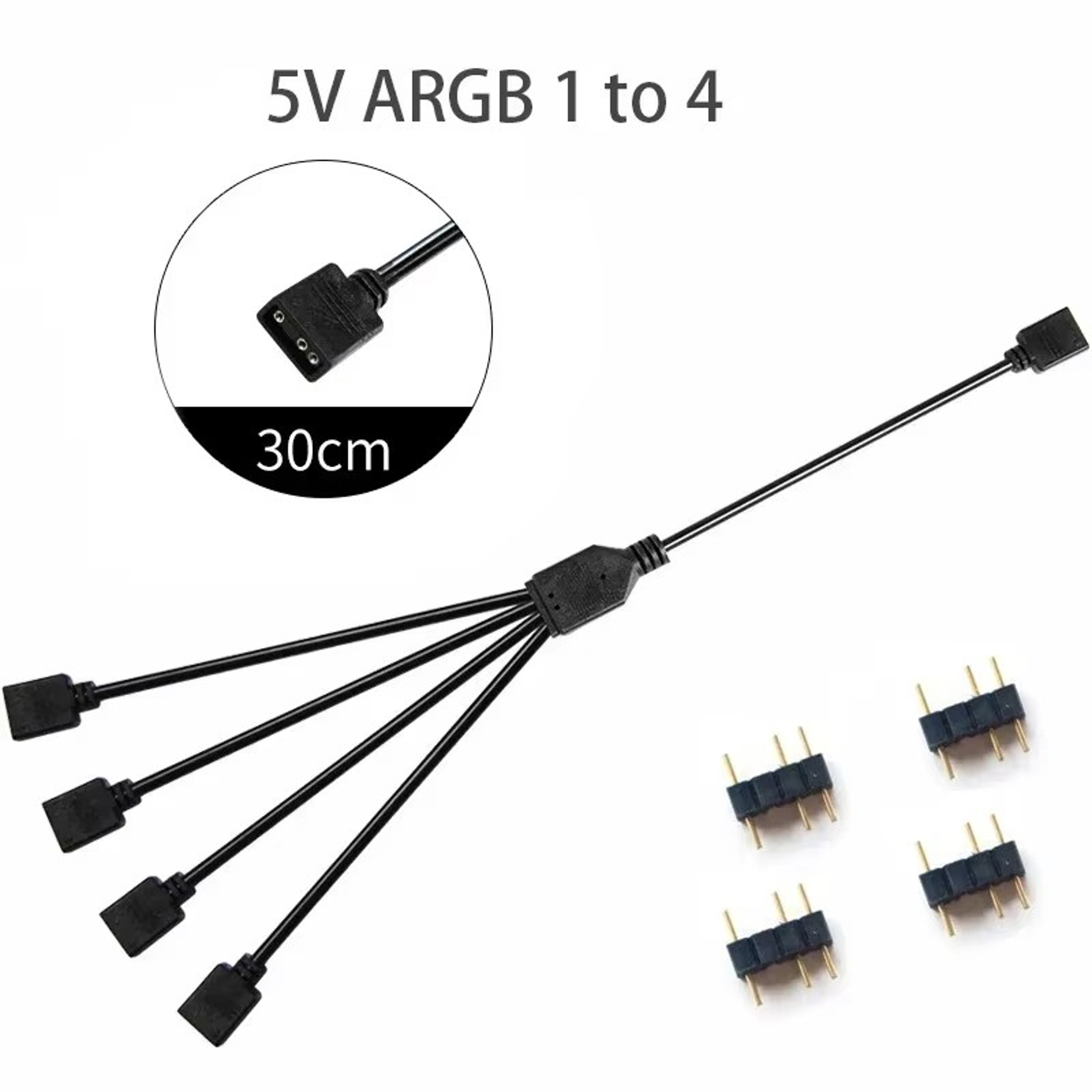 Addressable ARGB Female To Female Splitter Extension Cable For PC Fans ARGB PC Lighting 4