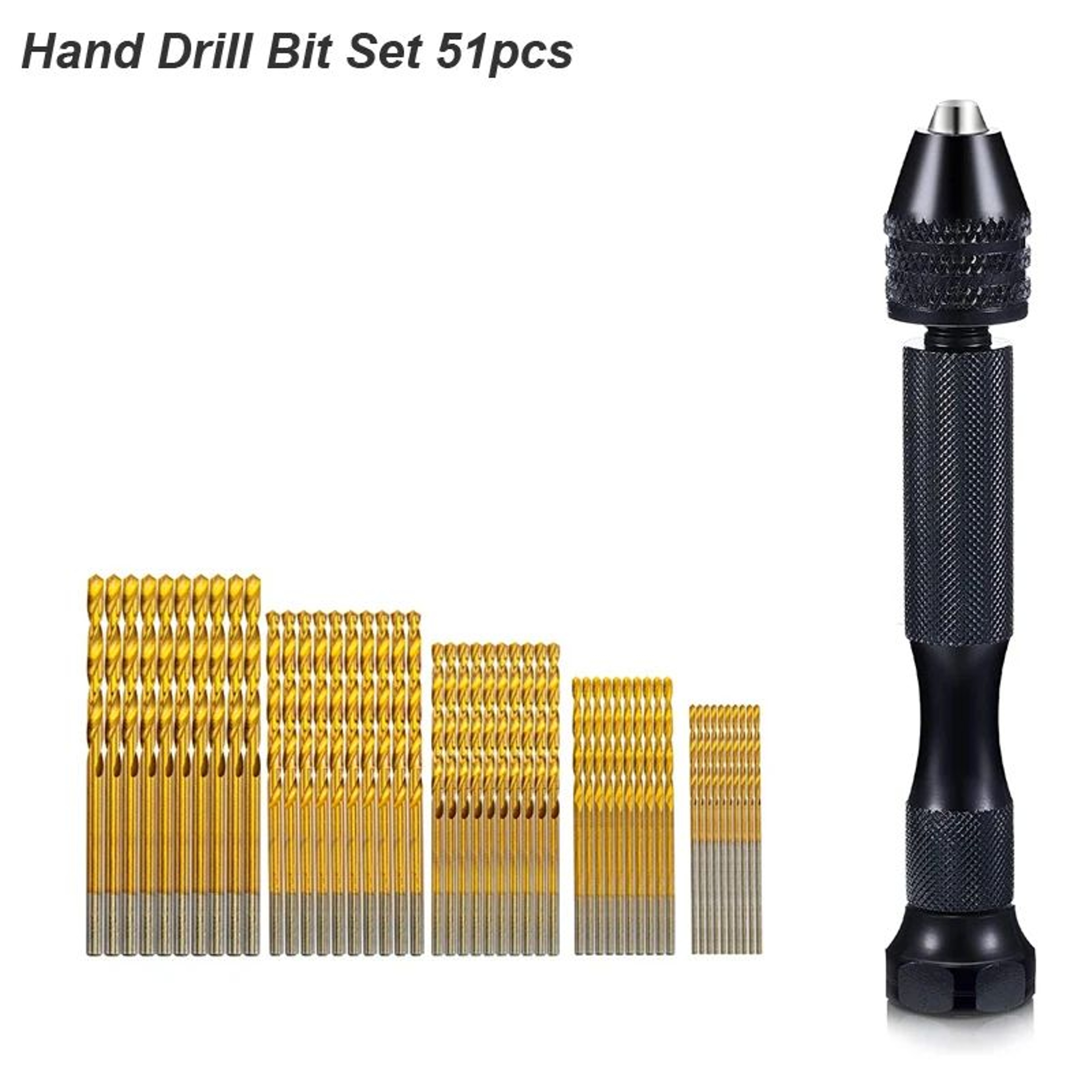 Precision Micro Mini Pin Vise Hand Drill Twist Bit Set Rotary Tool Kit For PCB Plastic DIY Craft Ca 6