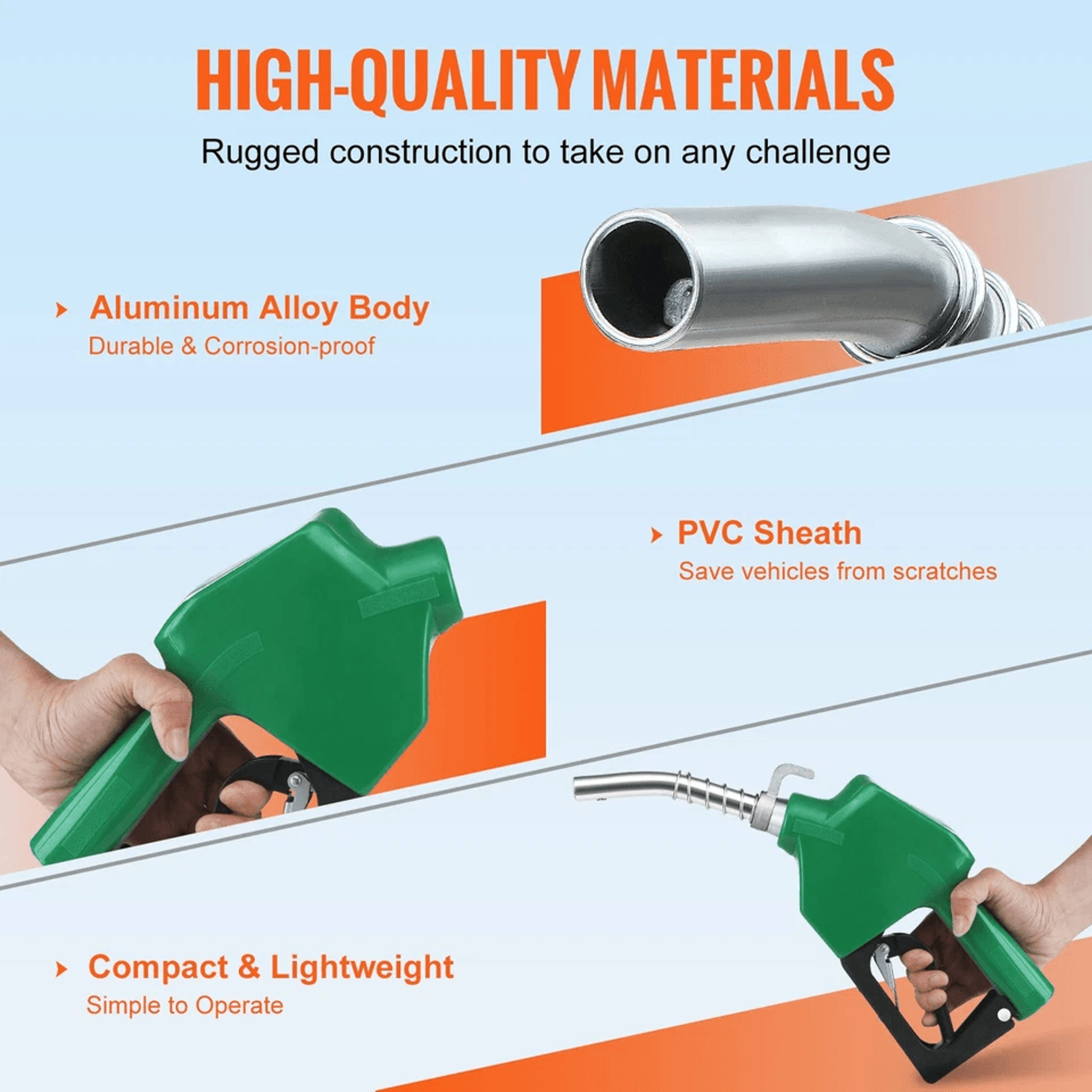 Automatic Fuel Nozzle Shut Off NPT Fuel Refilling Nozzle Spout High Flow Diesel Pump 3