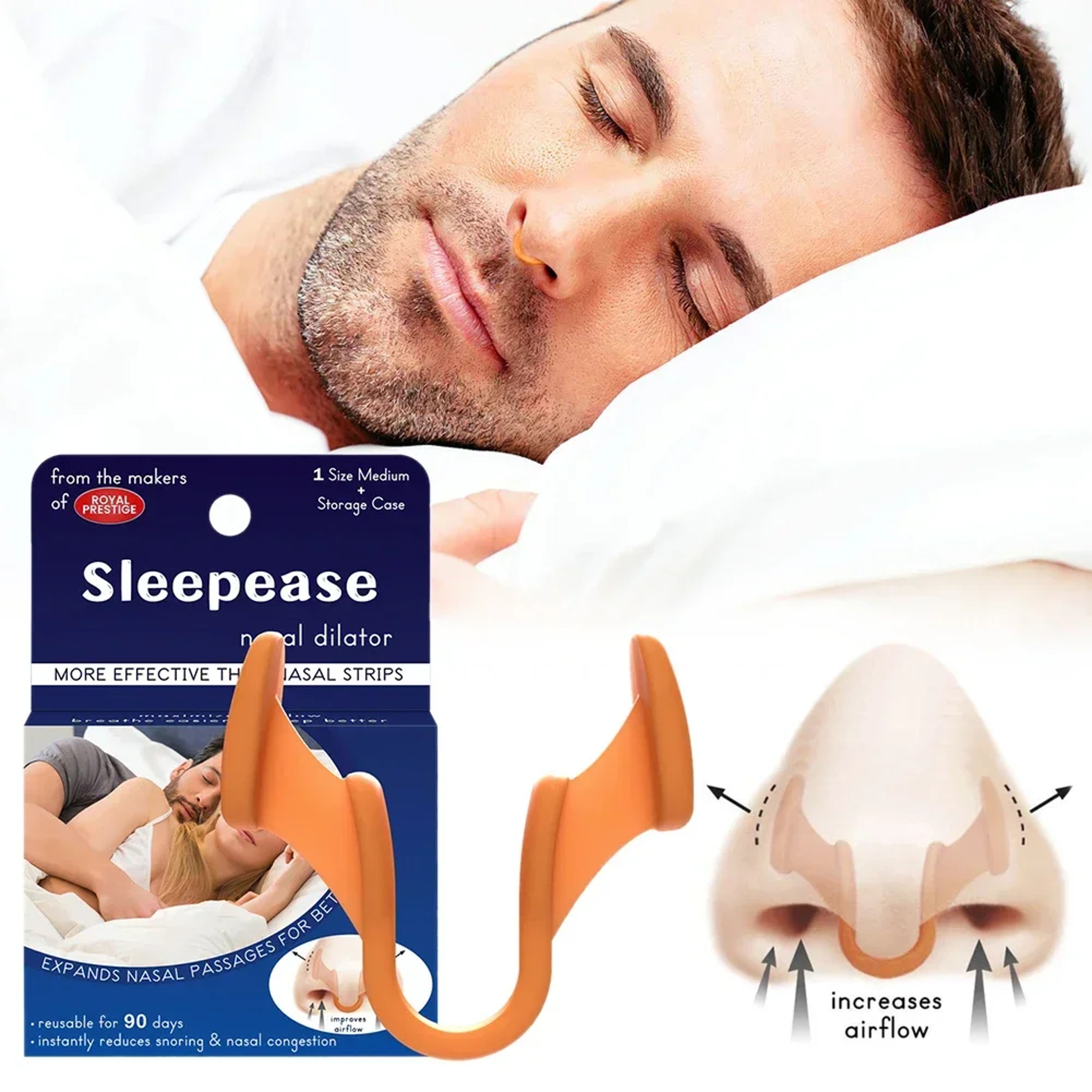 Anti Snoring Silicone Nose Clip, Nasal Dilator Stop Snore Aid for Easy Breathing, Rhinitis Relief, Sleep Apnea & Snoring – view 5