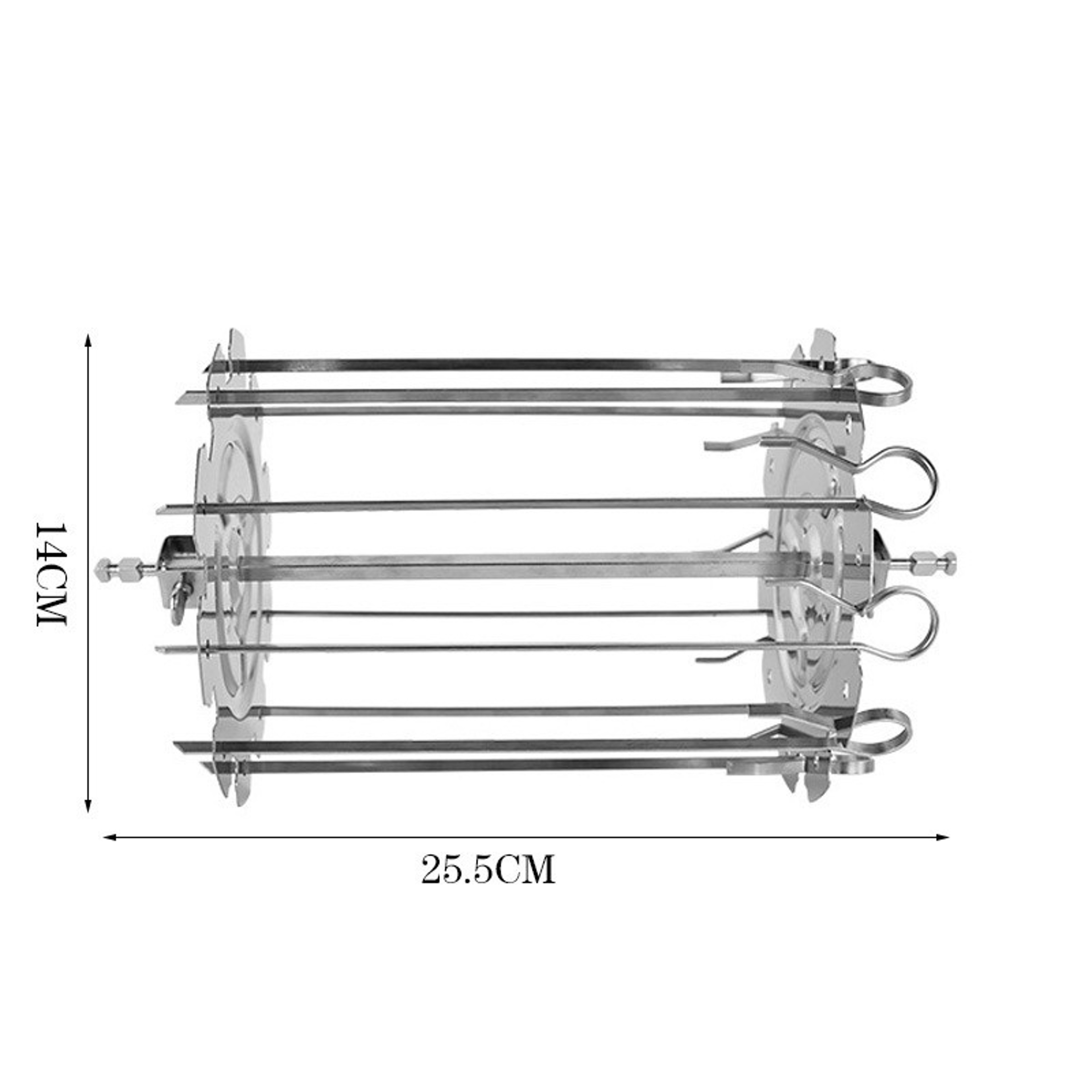 Premium Oven Grill Cage Stainless Steel Skewers For Rotating BBQ HeatResistant NonStick Kebab Maker 4