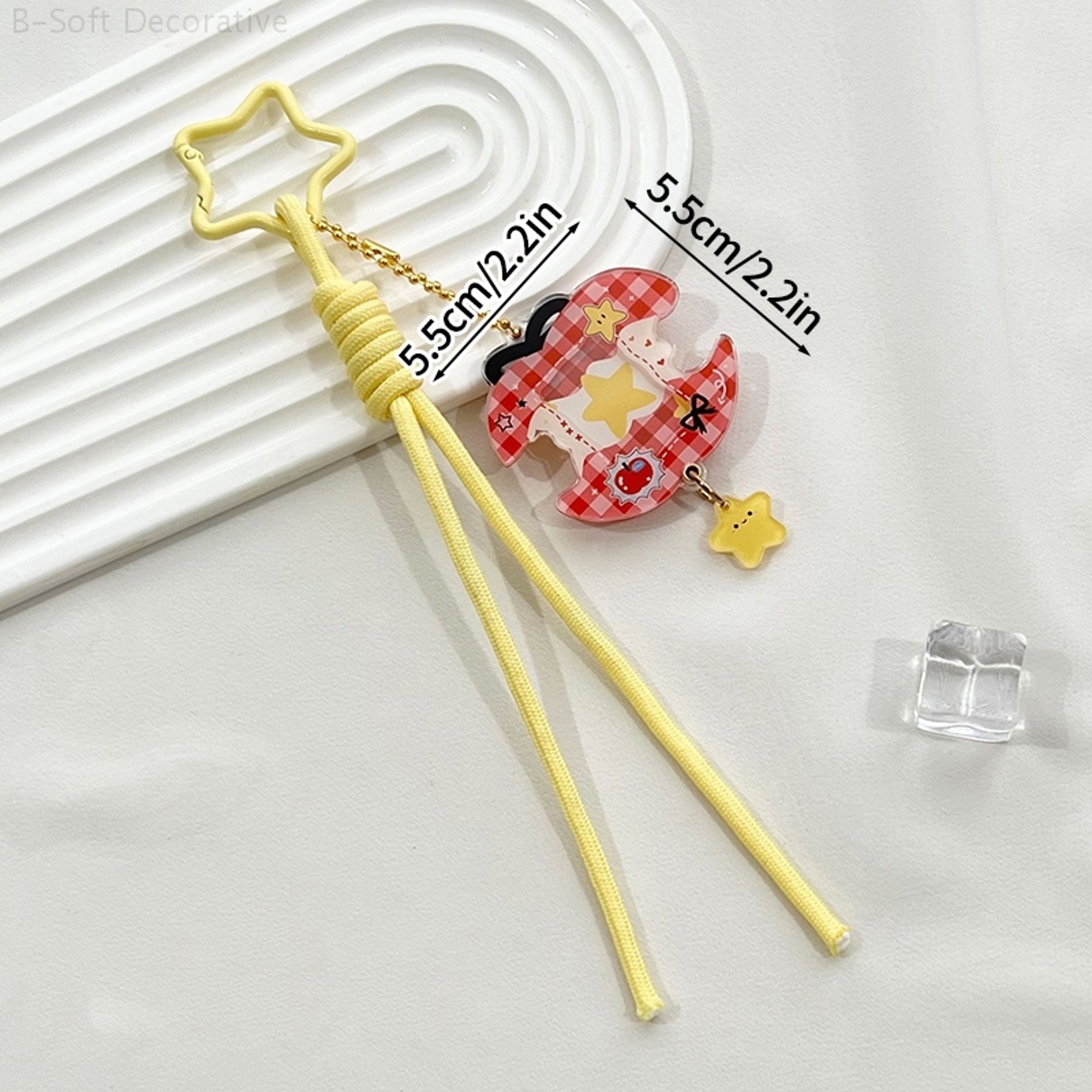 Acrylic Kpop Idol Photocard Holder Photo Card Protector Cover with Keychain, Cartoon Apple Shaped Mini Album for Bag – view 9