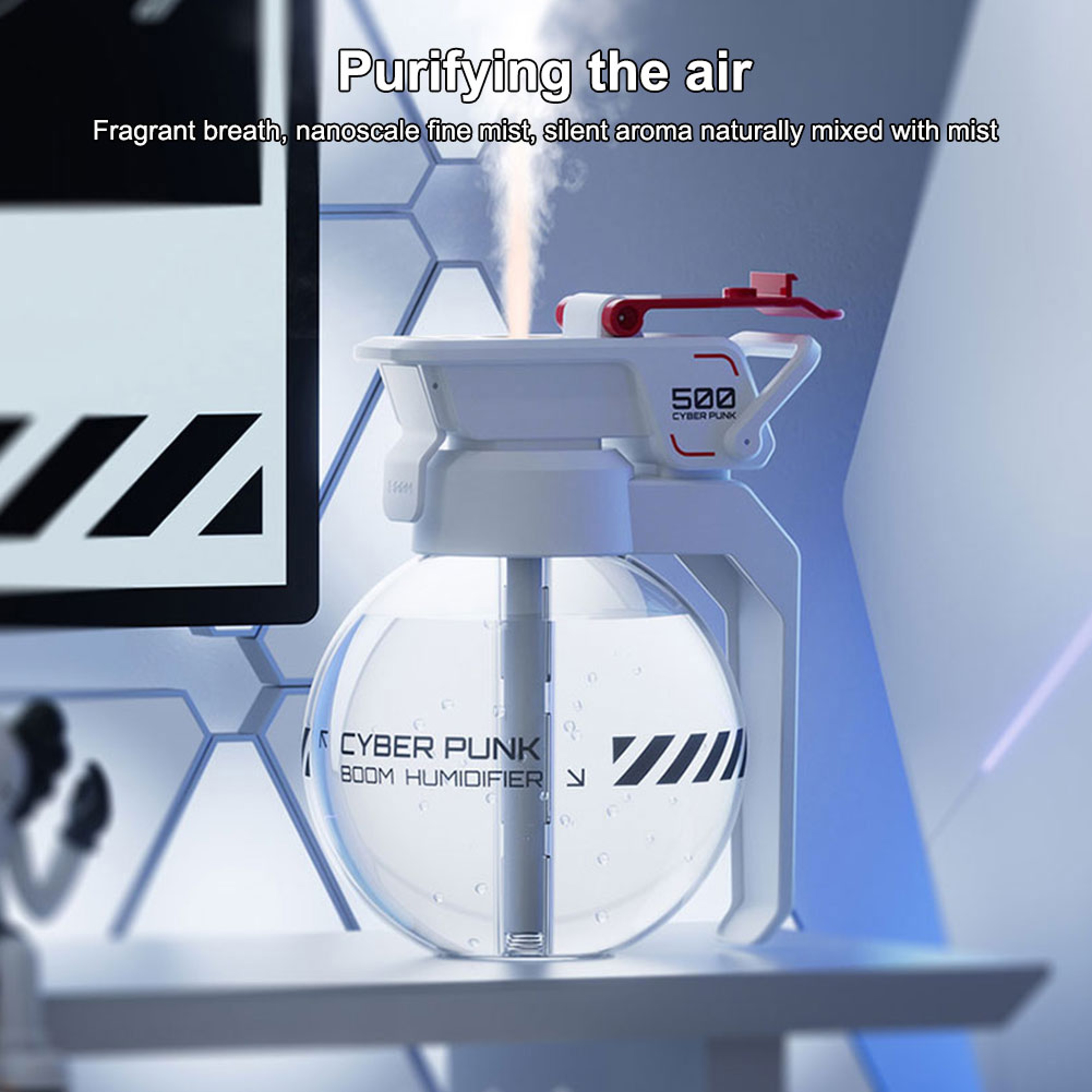 Cyberpunk Grenade Air Humidifier E-sports Desktop Diffuser, Essential Oil Aroma Diffuser for Home, Unique Gaming Decor – view 5