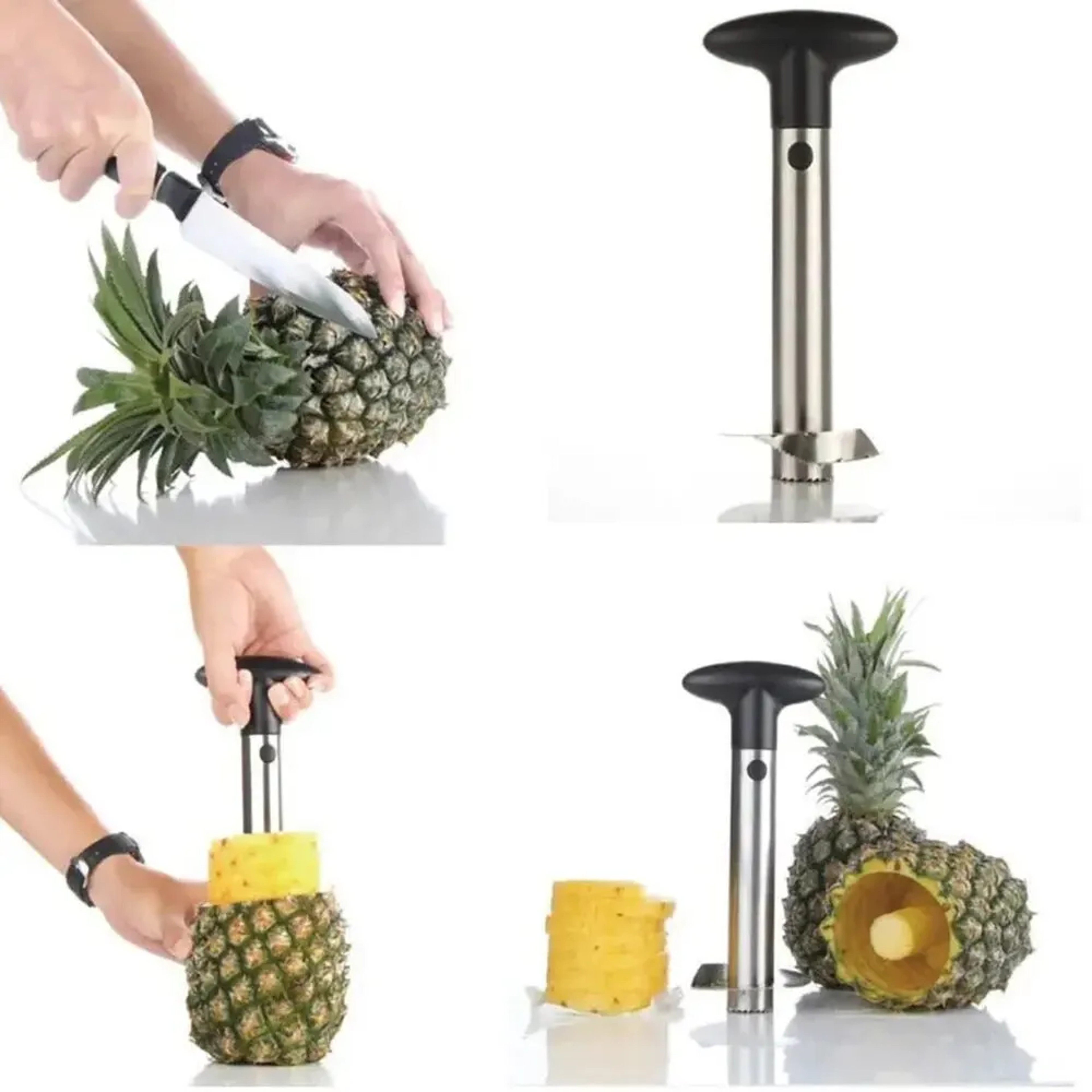 Stainless Steel Pineapple Corer Cutter, Fruit Slicer Peeler, Easy Spot Peeler Kitchen Gadget for Home Use – view 2