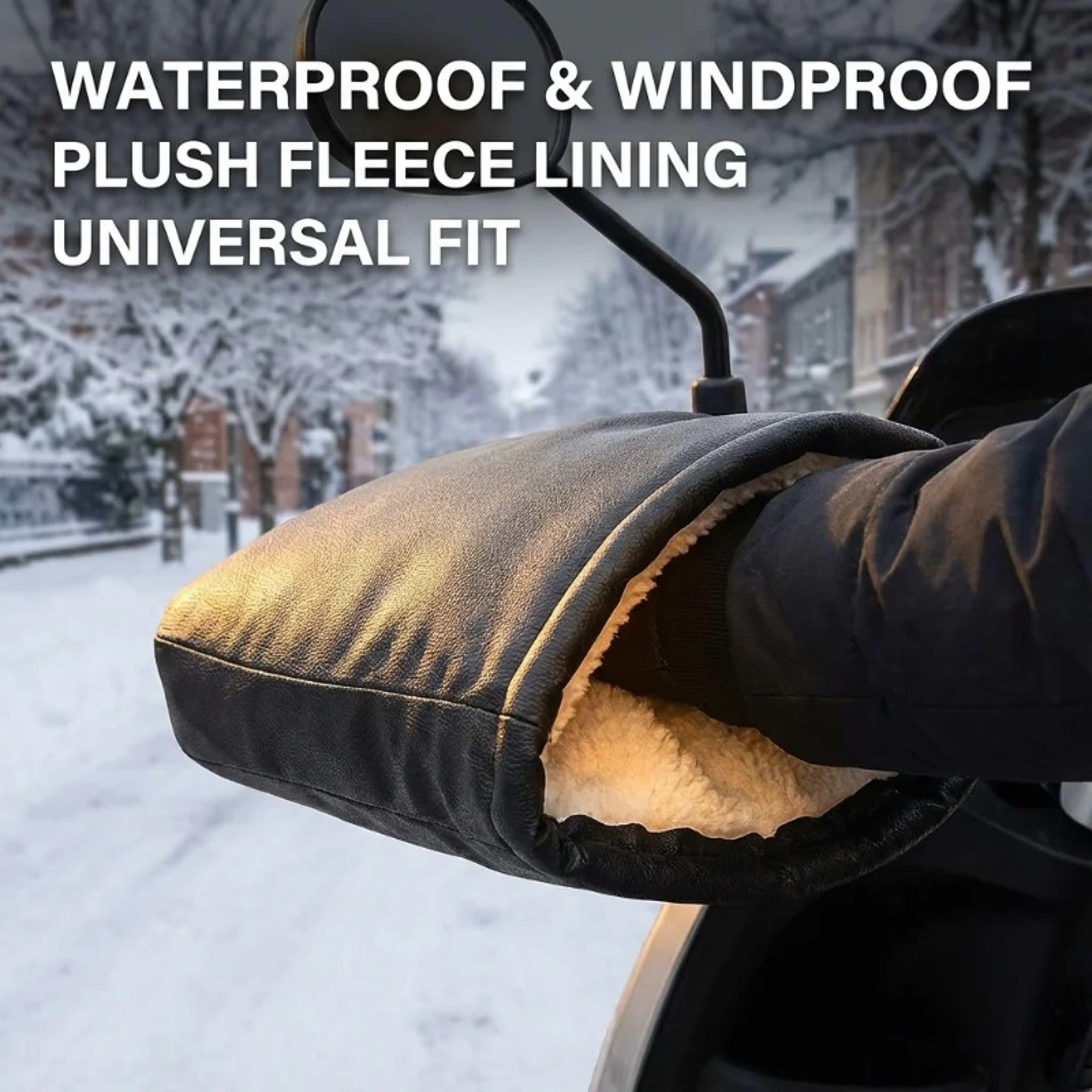 Waterproof Winter Handlebar Gloves Motorcycle Bike Hand Muffs For Cold Weather Warmers 3