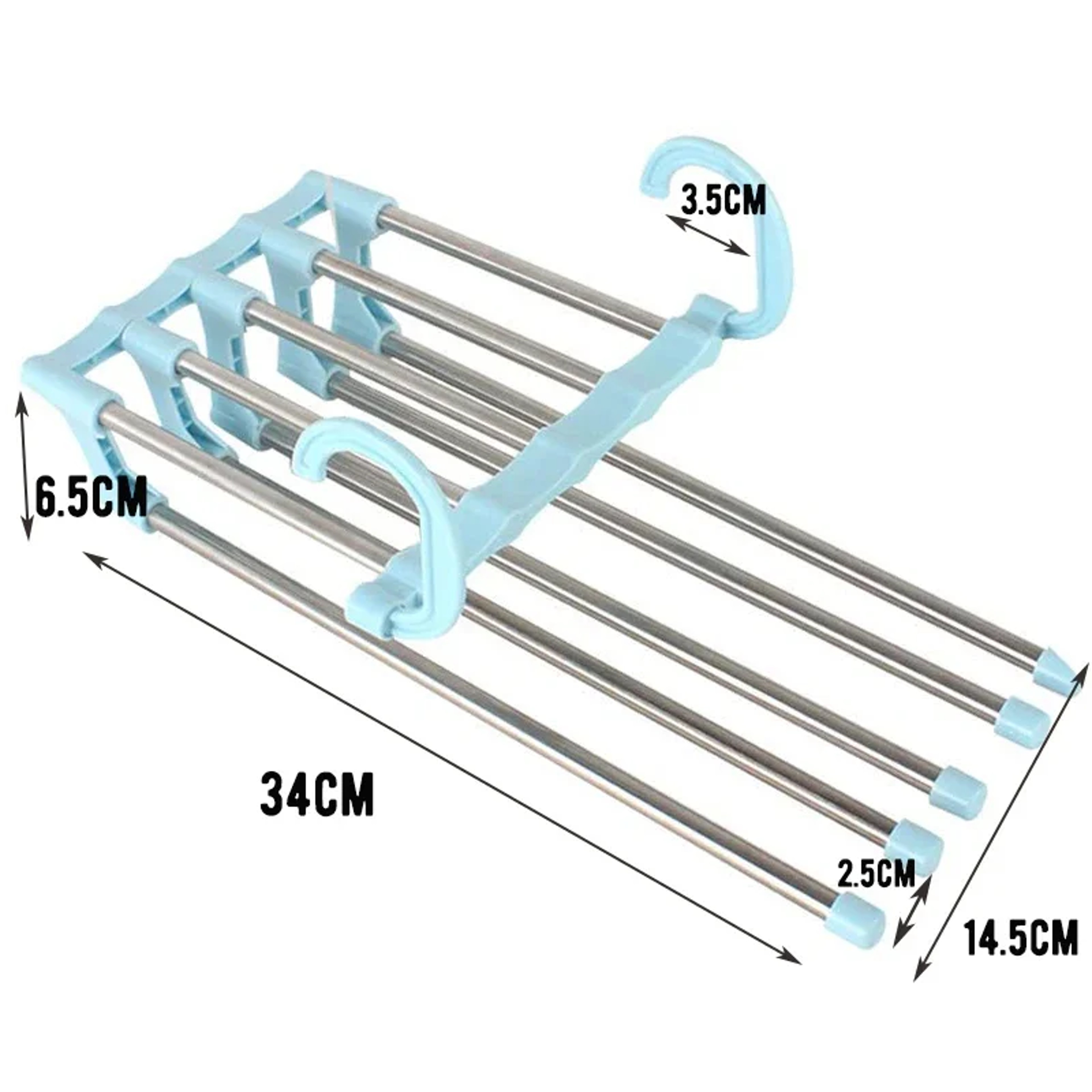 Folding Pants Hanger Stainless Steel Tie Hanger Clothes Rack Tongs Clothes Hangers Bedroom Closet Organizer Pant Rack – view 7