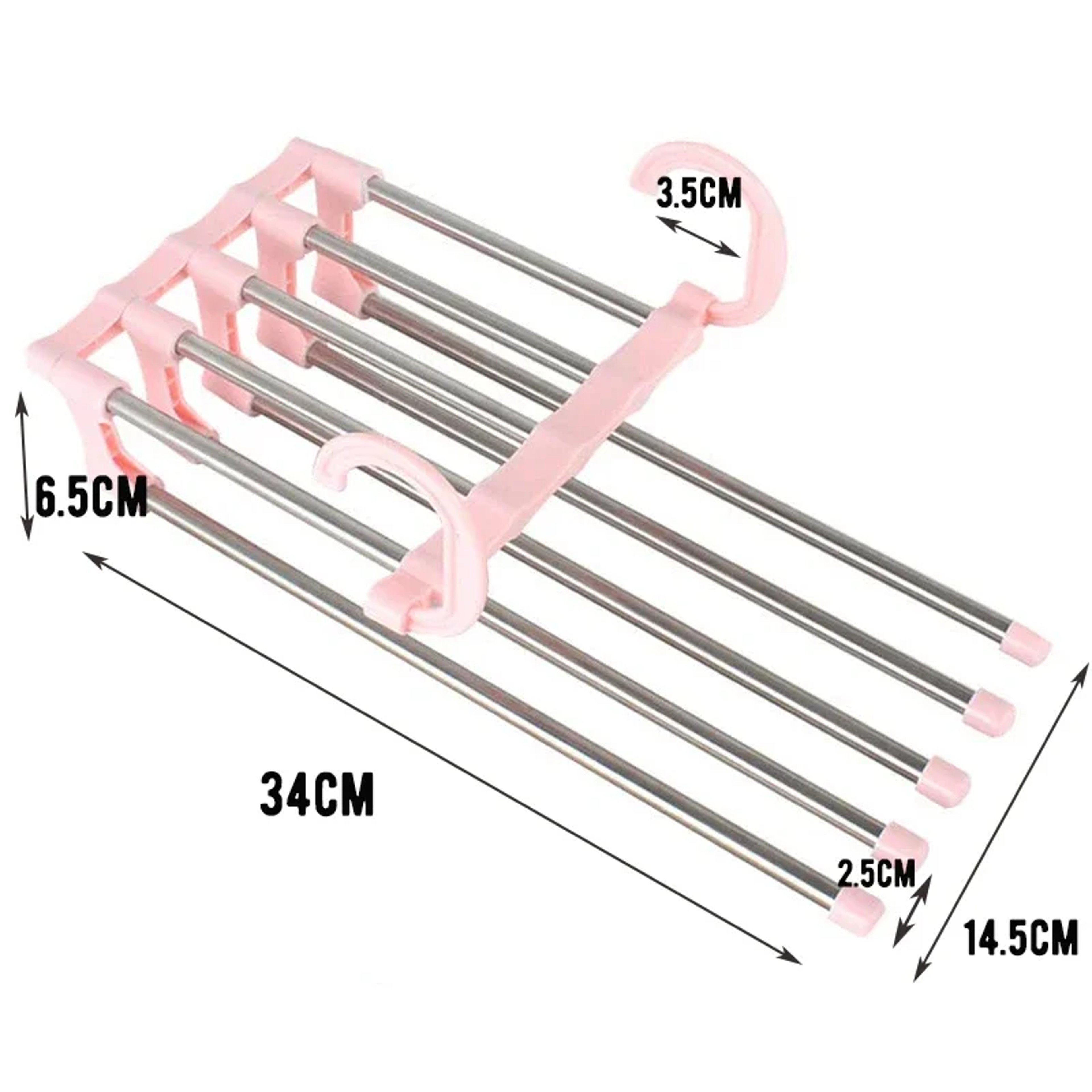 Folding Pants Hanger Stainless Steel Tie Hanger Clothes Rack Tongs Clothes Hangers Bedroom Closet Organizer Pant Rack – view 8