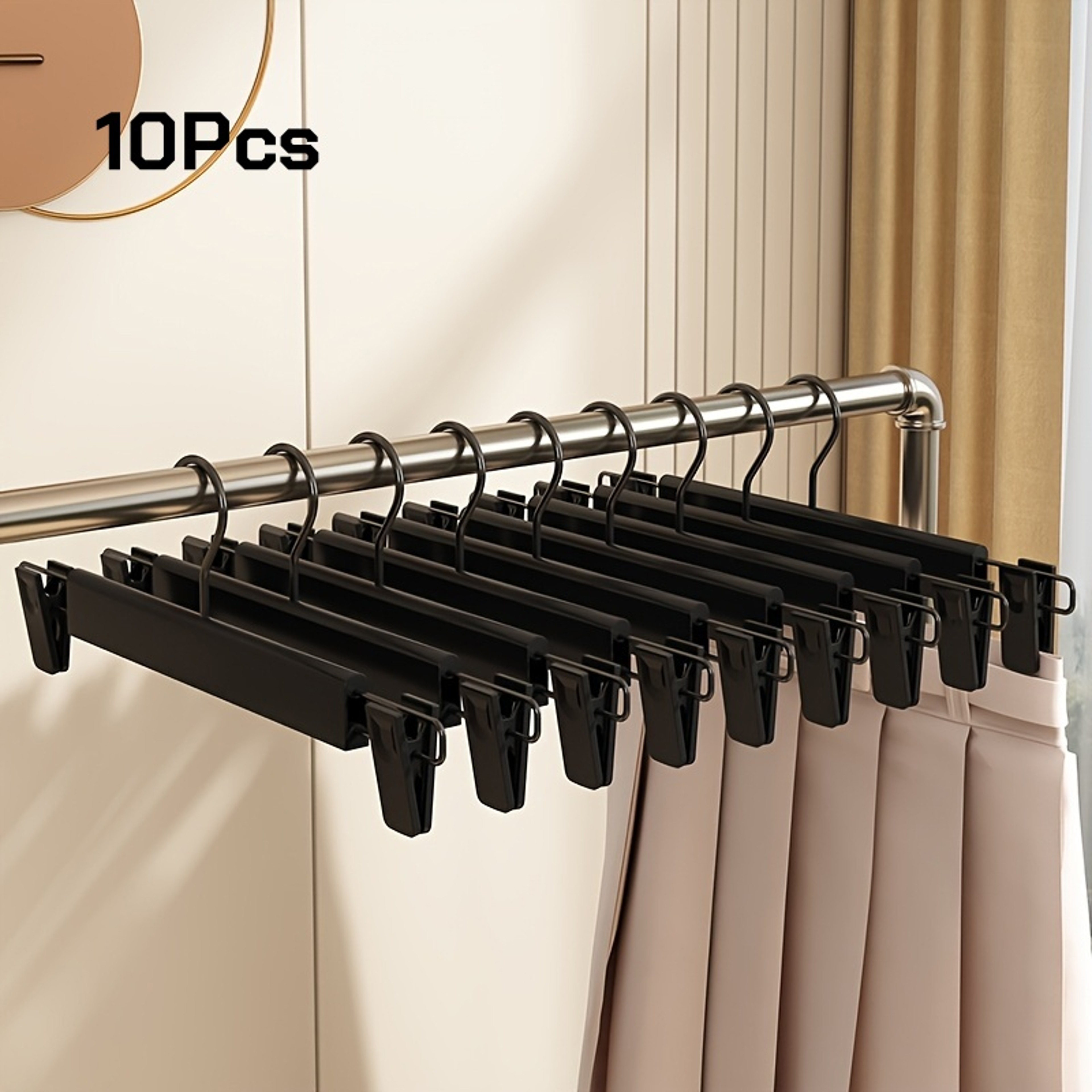 Space-Saving Pants Hangers with Adjustable Clips for Clothes Jeans Skirt – view 7