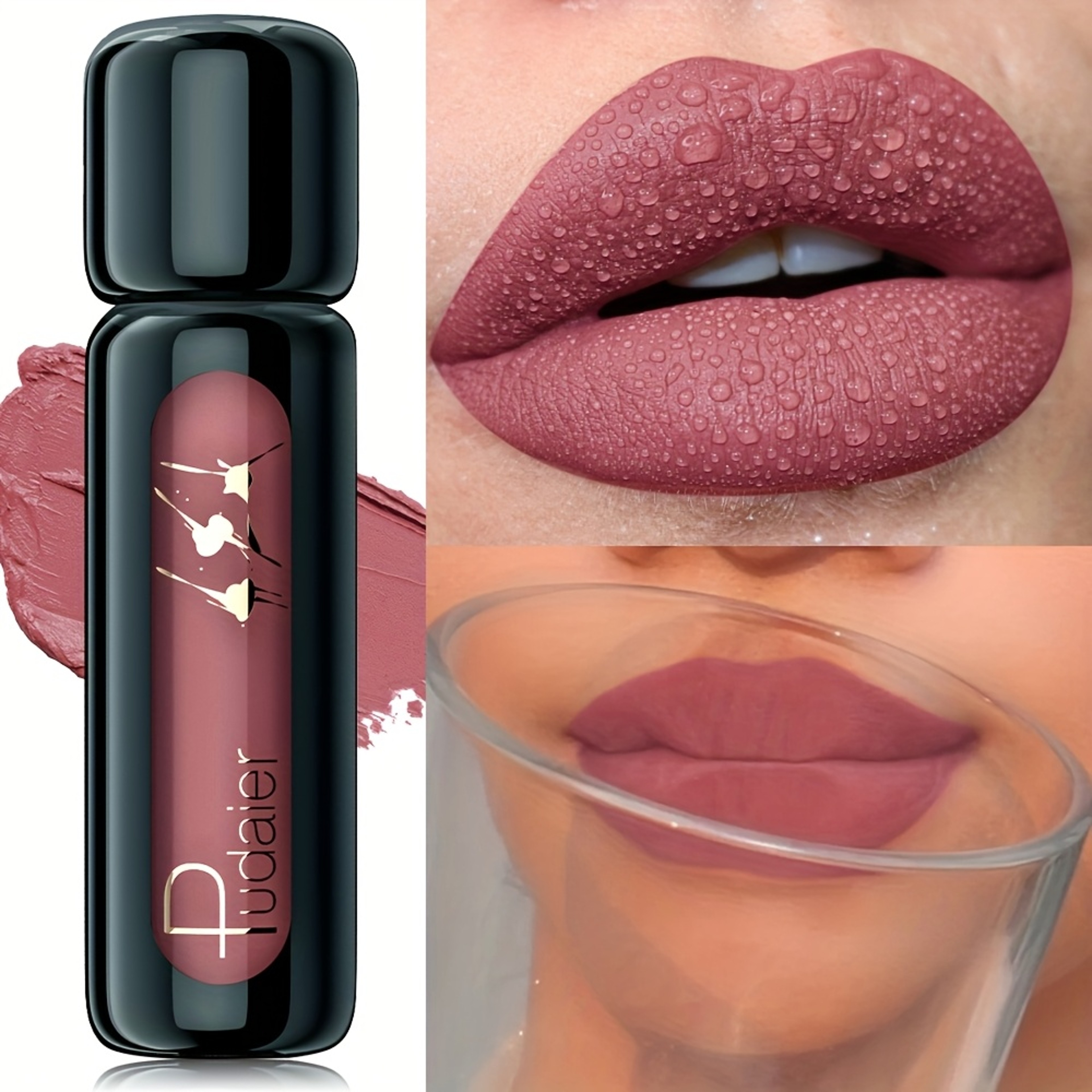 NonStick Matte Velvet Lip Gloss Highly Saturated Liquid Lip Mud Long Lasting Suitable For All Skin  0