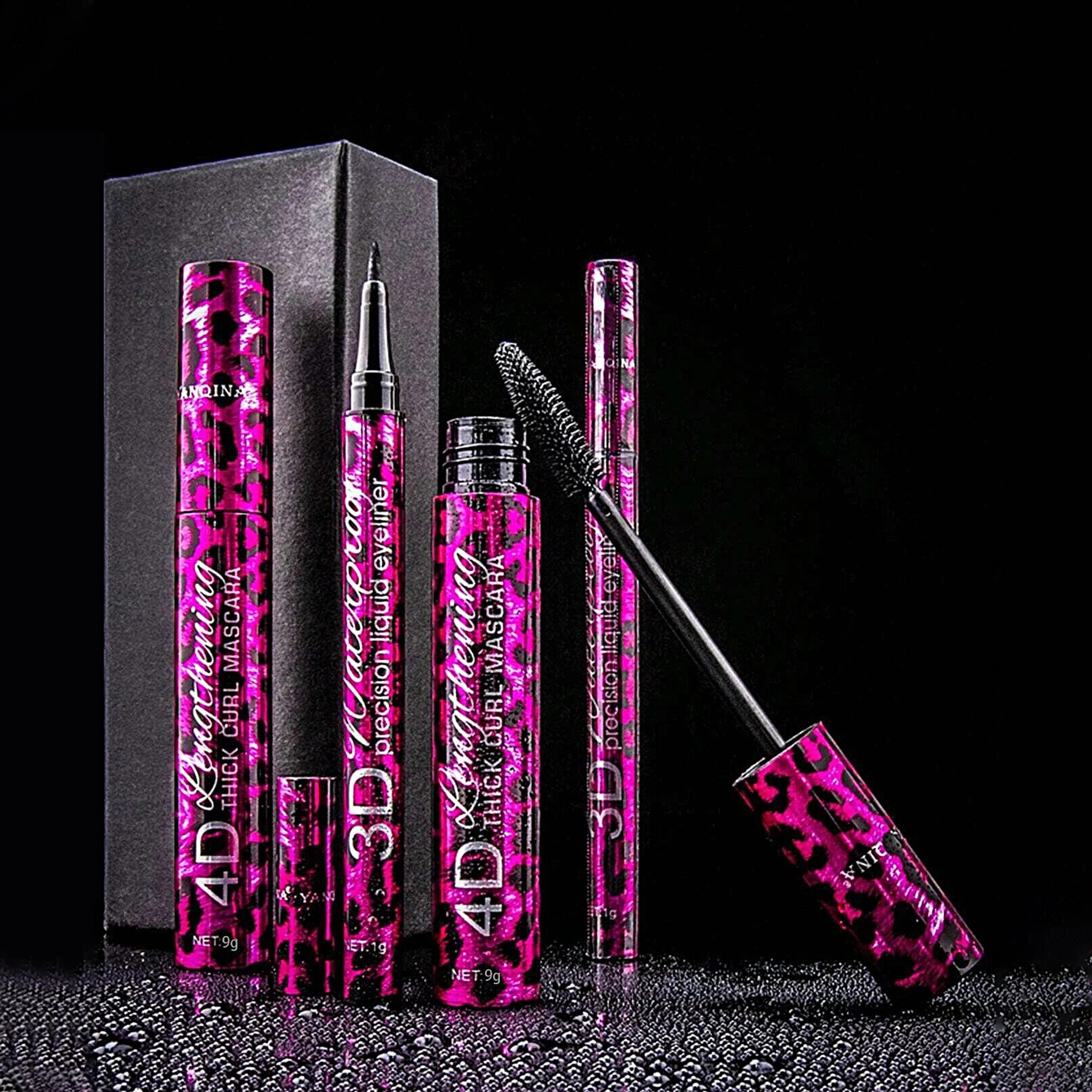 Waterproof Liquid Eyeliner Pencil 4D Mascara Set Cosmetics Curling Thick Eyebrow Pencil Eye Liner M 2
