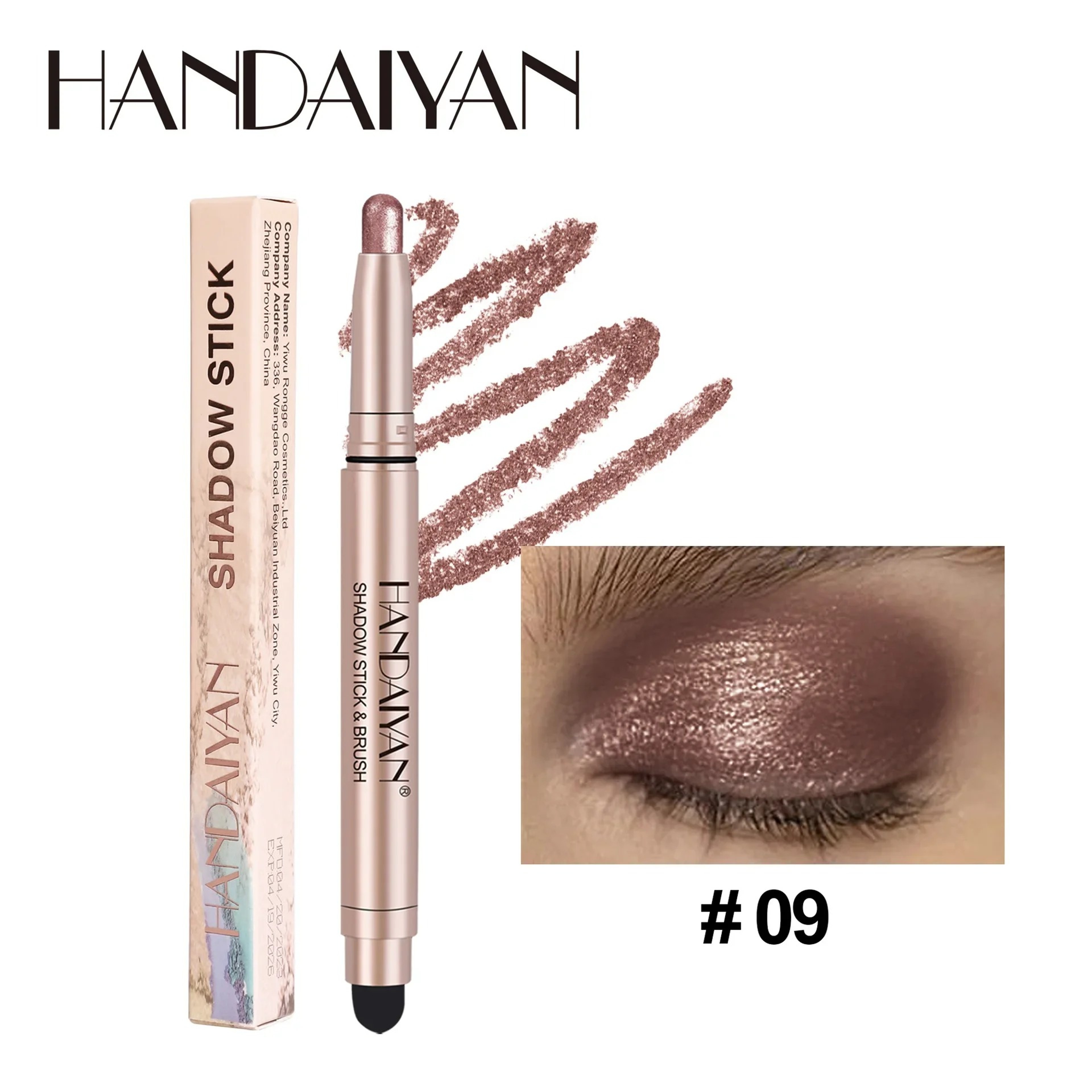 Waterproof Smoky Dark Black Eyeshadow Pencil Stick Matte Metallic Pearlescent Glitter Makeup Tool H 13
