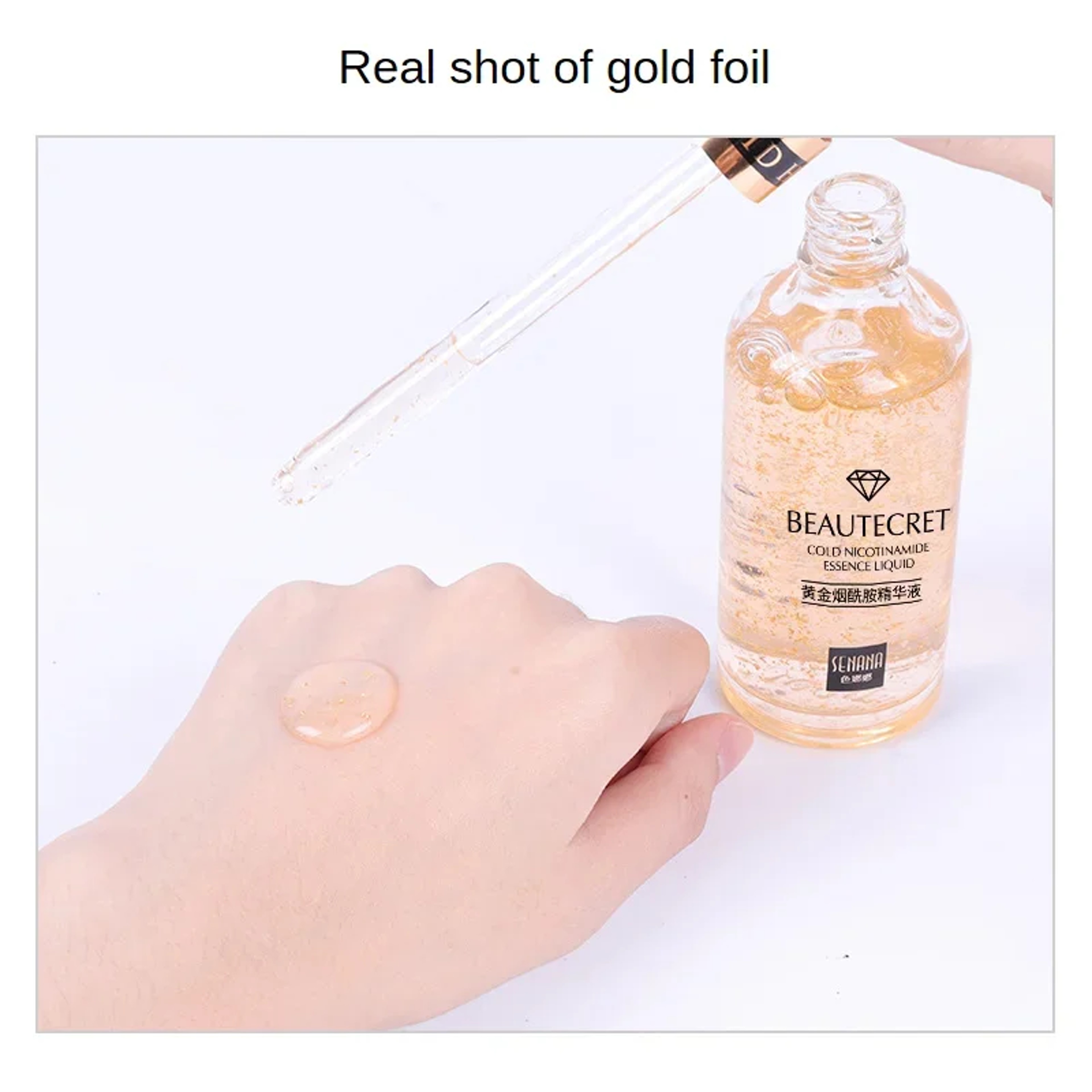 Gold Skin Care Essence With Hyaluronic Acid And Nicotinamide For Firming Moisturizing And Pore Refi 5