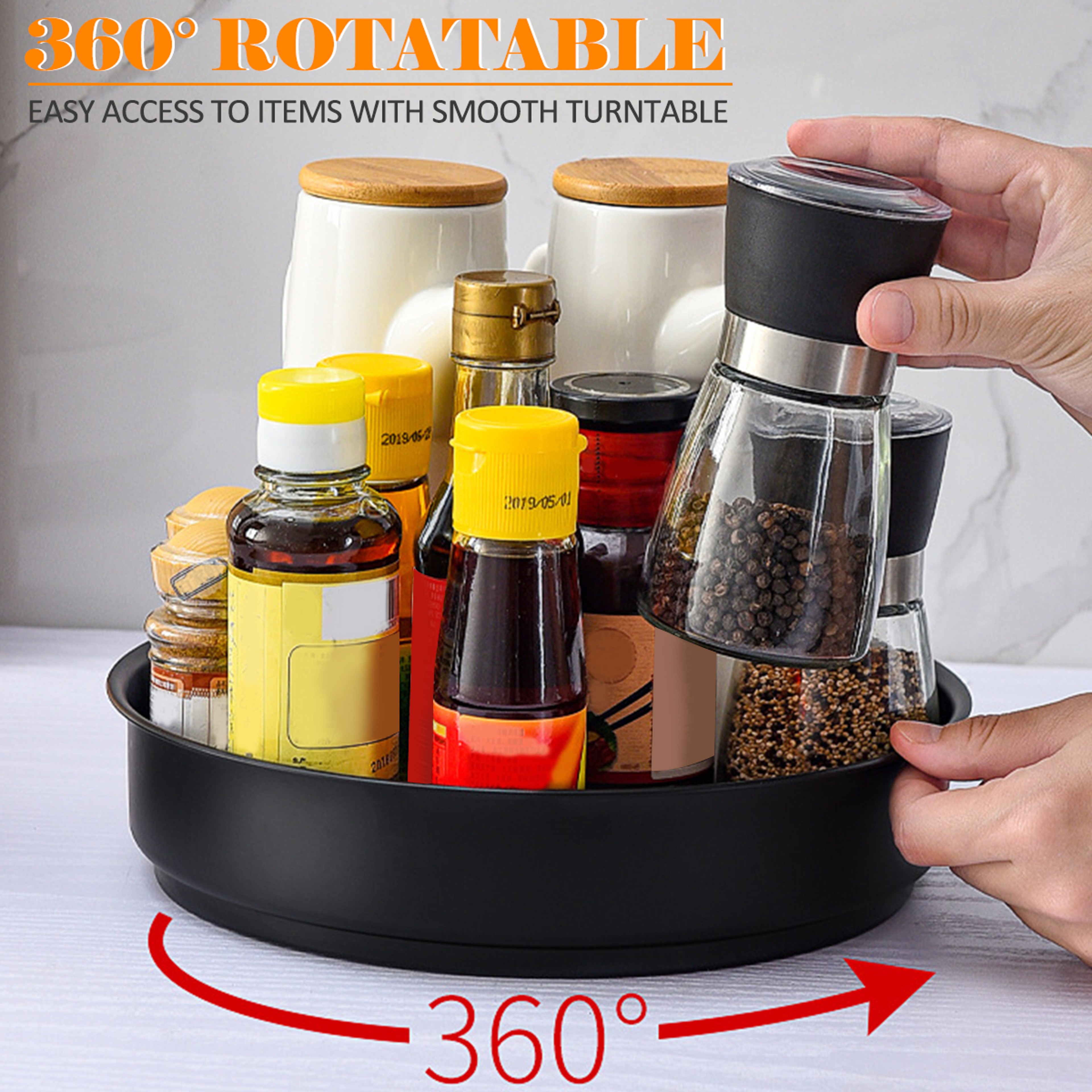 Multifunction Stainless Steel Layer Turntable Organizer Rotating Spice Rack Kitchen Accessories Dec 3
