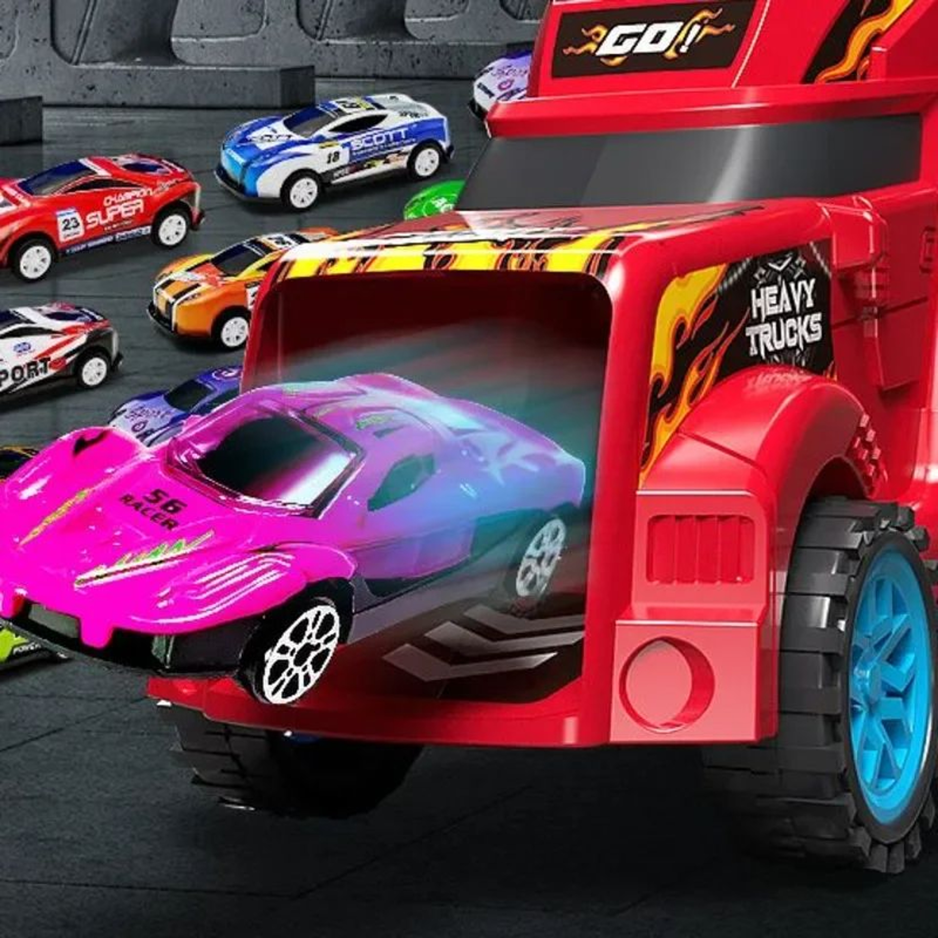 Large Deformation Transporter Truck Toy Educational Folding Track Racing Car Model For Kids Birthda 2