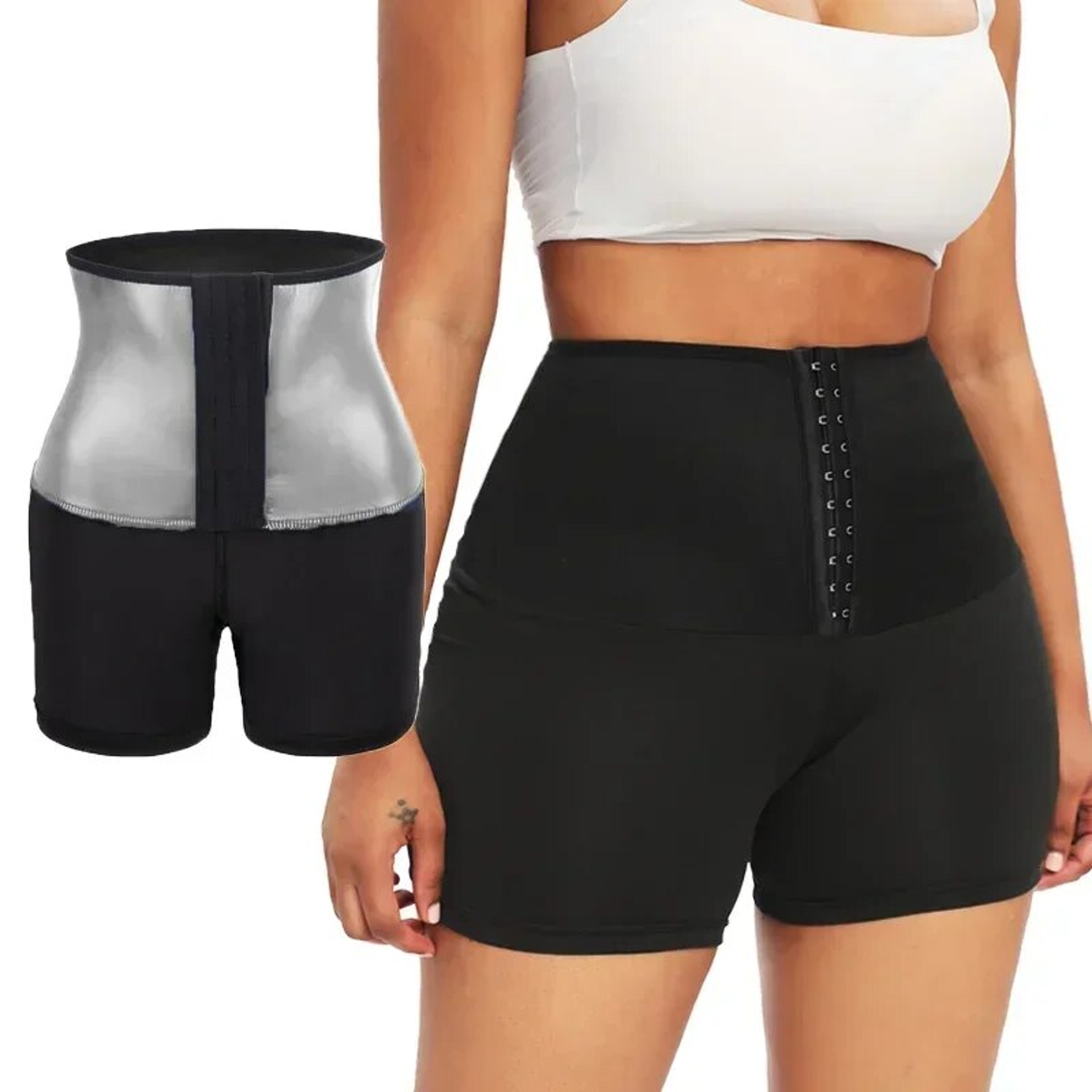 Thermal Sweat Slimming Shorts Waist Trainer Pants For Women  Hot Sauna Effect Body Shaping  Toning 6