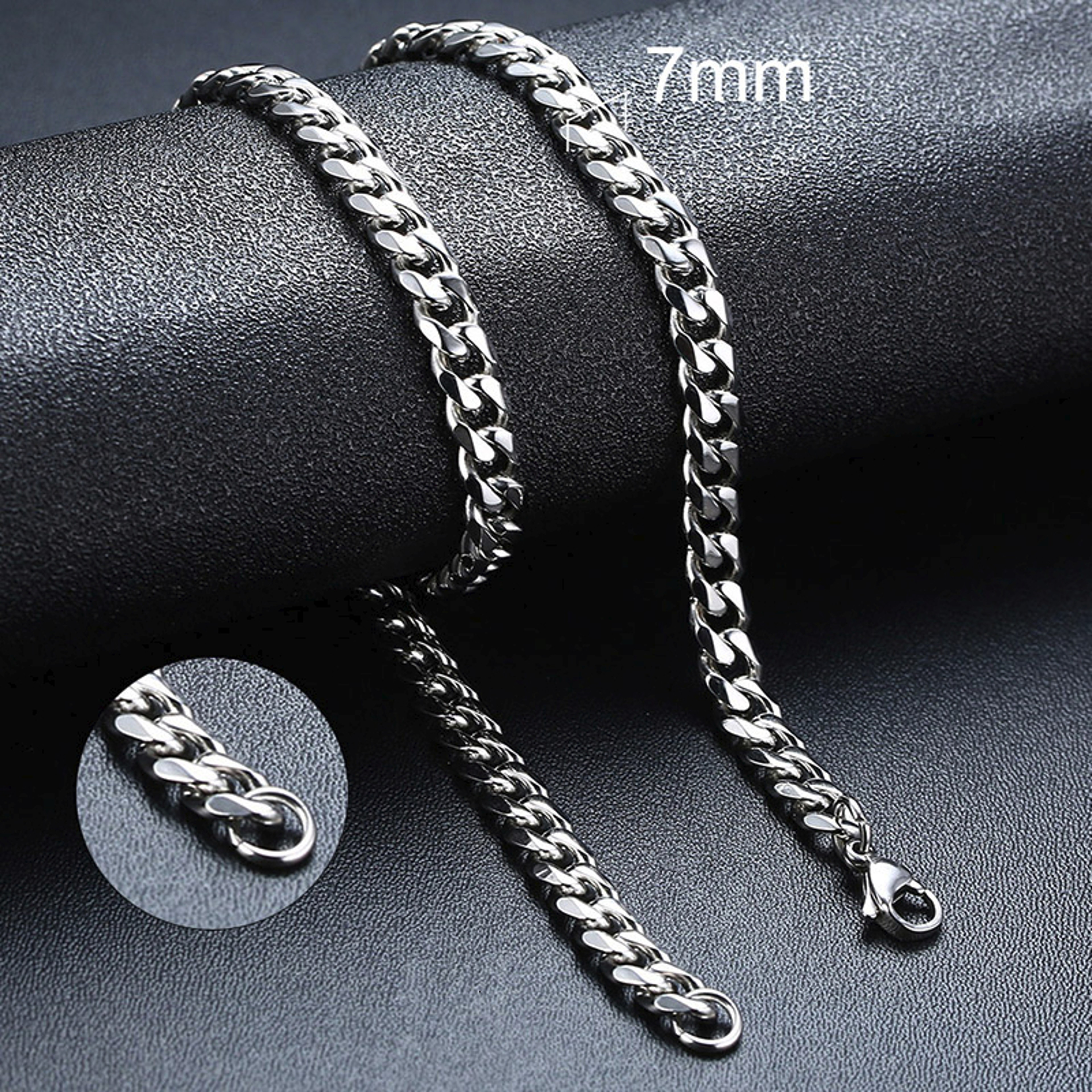 Basic Punk Cuban Chain Necklace for Men Women, Vintage Gold Solid Metal Curb Link Choker, Stainless Steel Jewelry – view 13