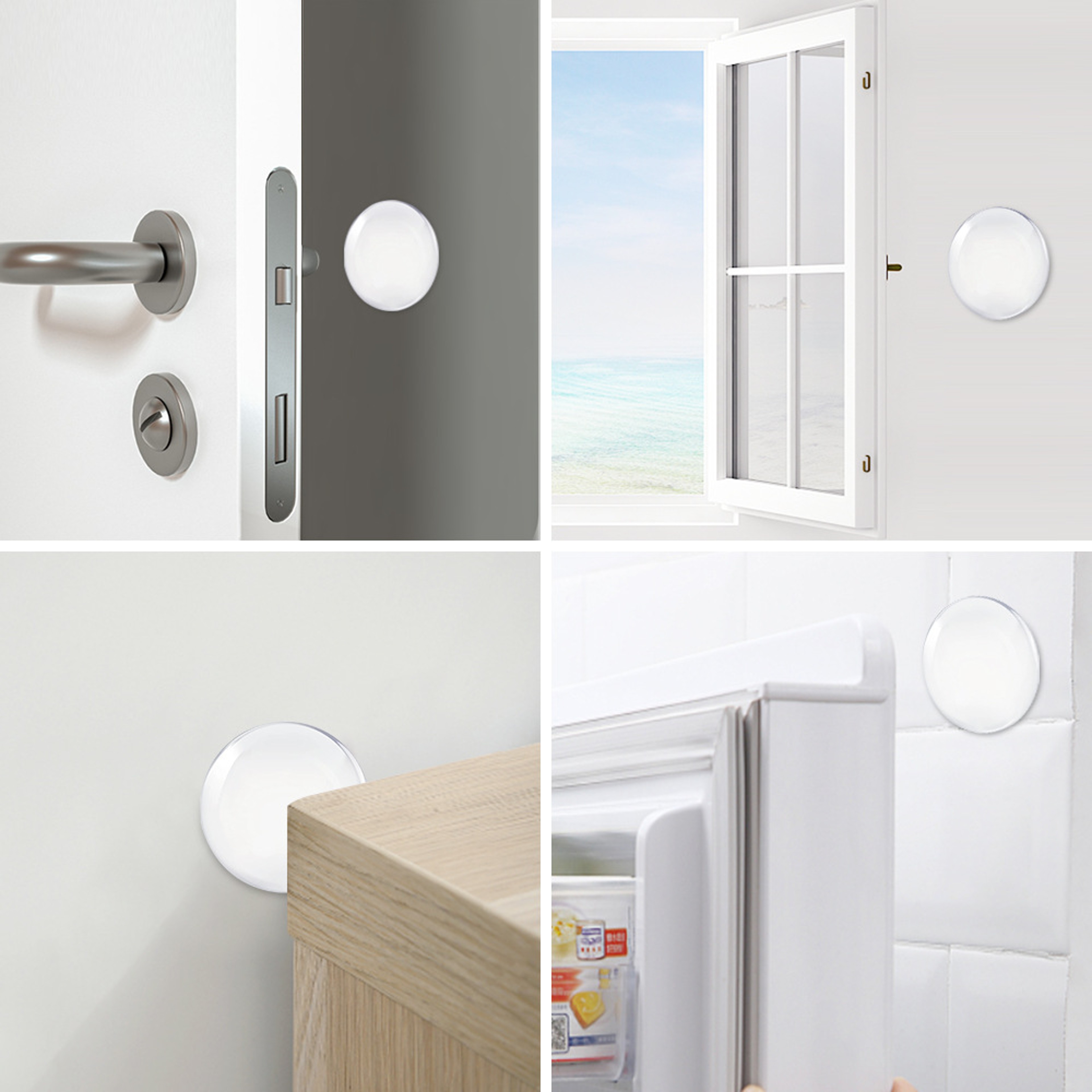 Self-Adhesive Round Transparent Silicone Door Stopper Wall Protector, Non-slip Muffler Plug for Handle Impact Protection – view 3