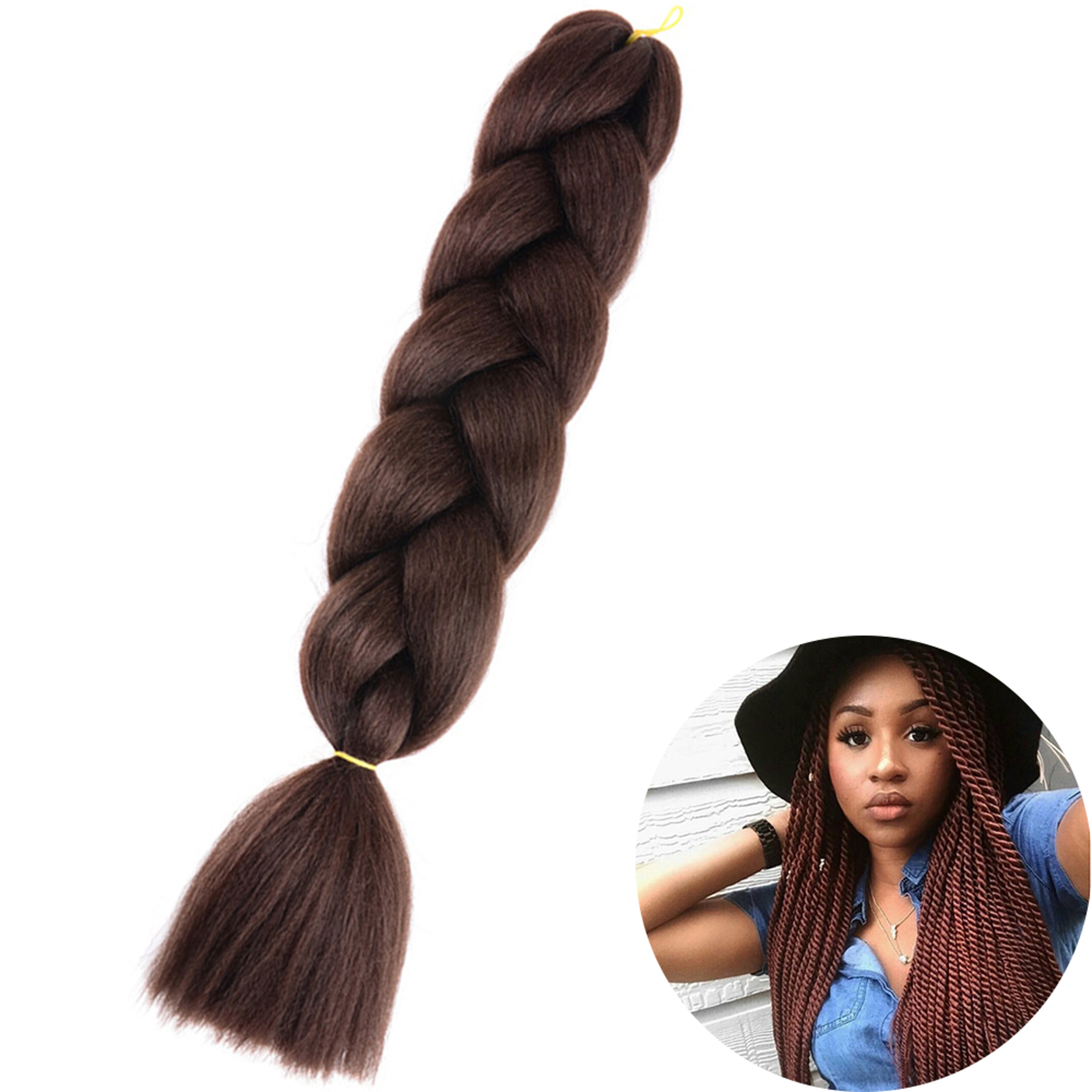 Jumbo Braid Hair Extensions, Ombre Kanekalon Synthetic Yaki Braids for Women, DIY Braiding Hair in Multiple Colors – view 11