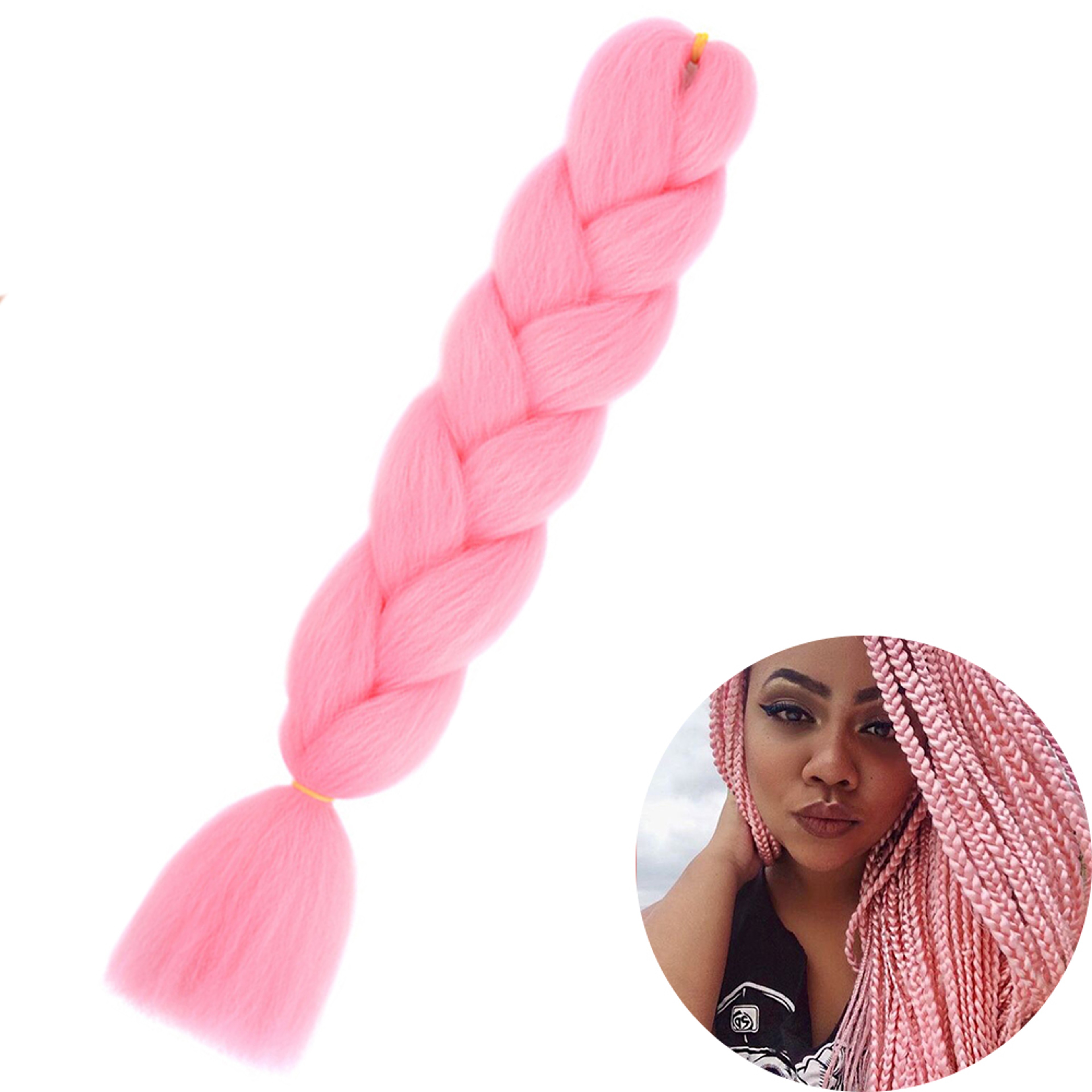 Jumbo Braid Hair Extensions, Ombre Kanekalon Synthetic Yaki Braids for Women, DIY Braiding Hair in Multiple Colors – view 19