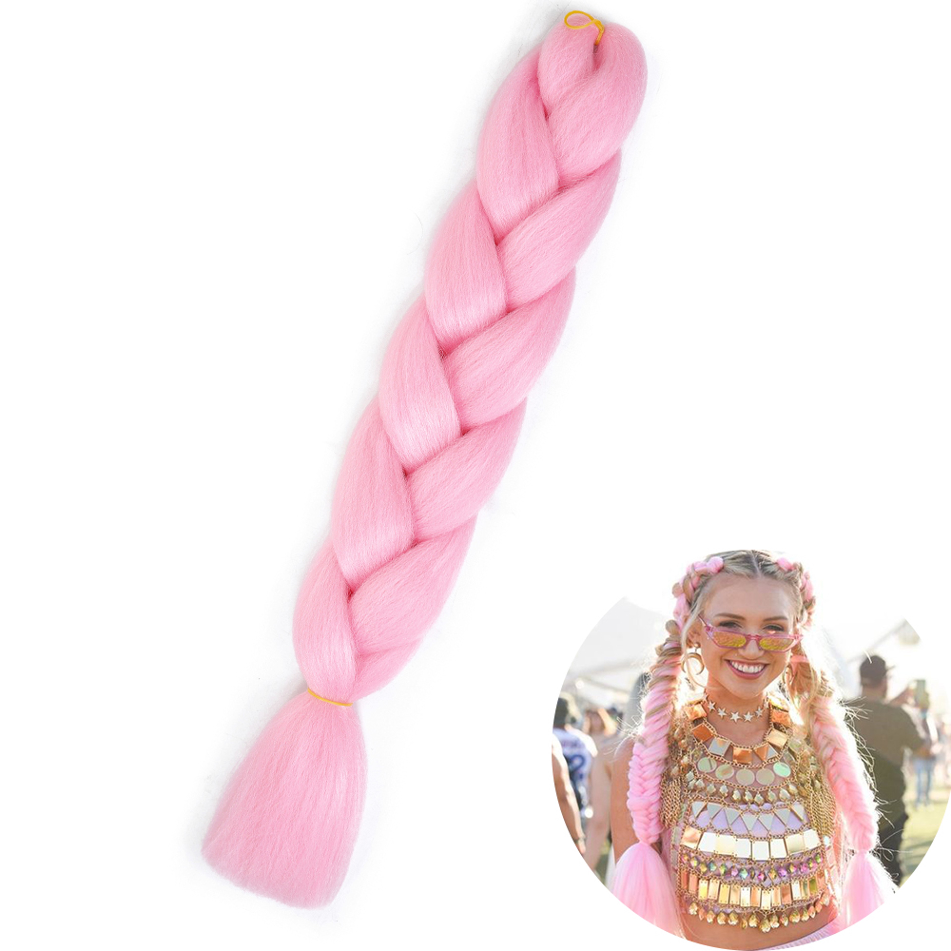 Jumbo Braid Hair Extensions, Ombre Kanekalon Synthetic Yaki Braids for Women, DIY Braiding Hair in Multiple Colors – view 20