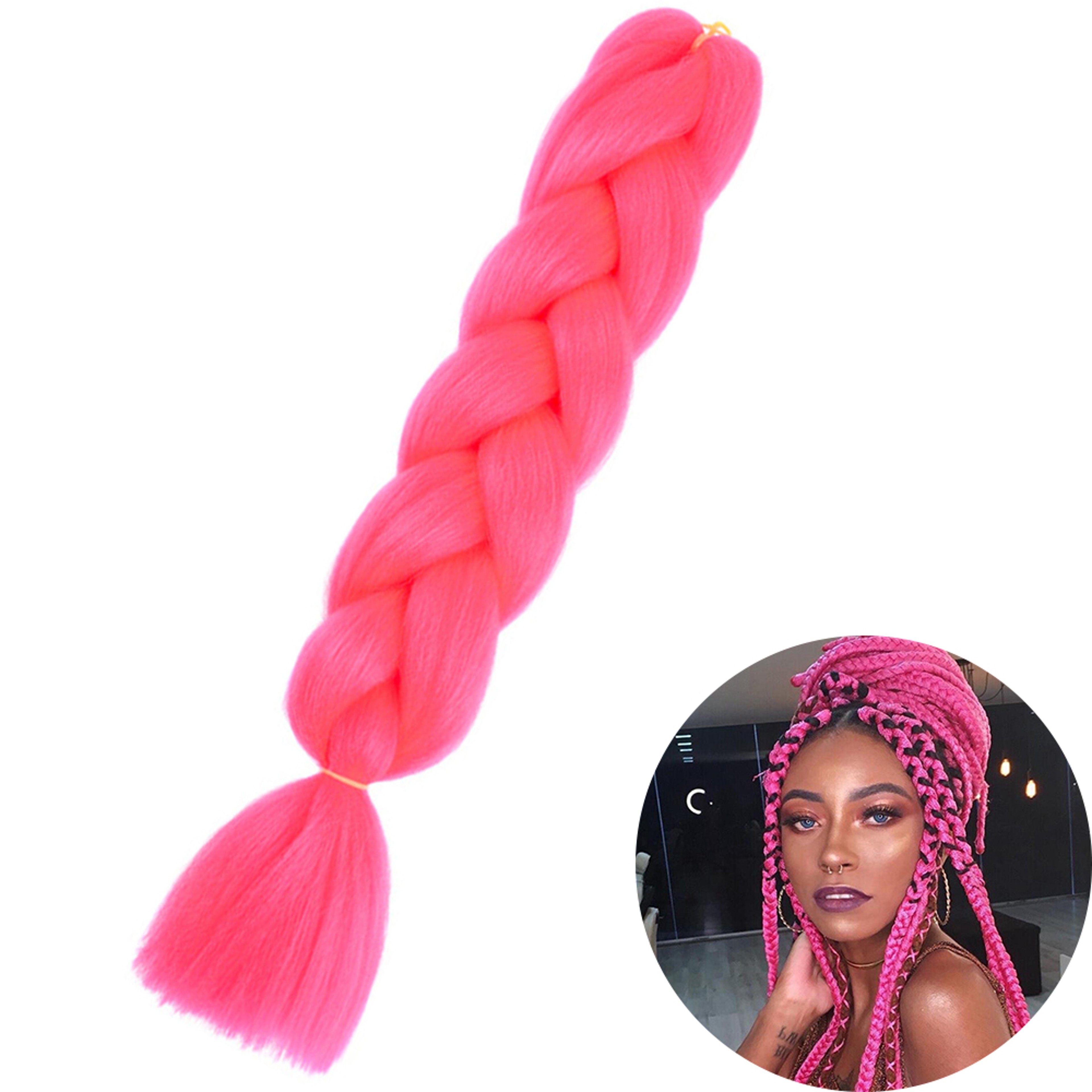 Jumbo Braid Hair Extensions, Ombre Kanekalon Synthetic Yaki Braids for Women, DIY Braiding Hair in Multiple Colors – view 22