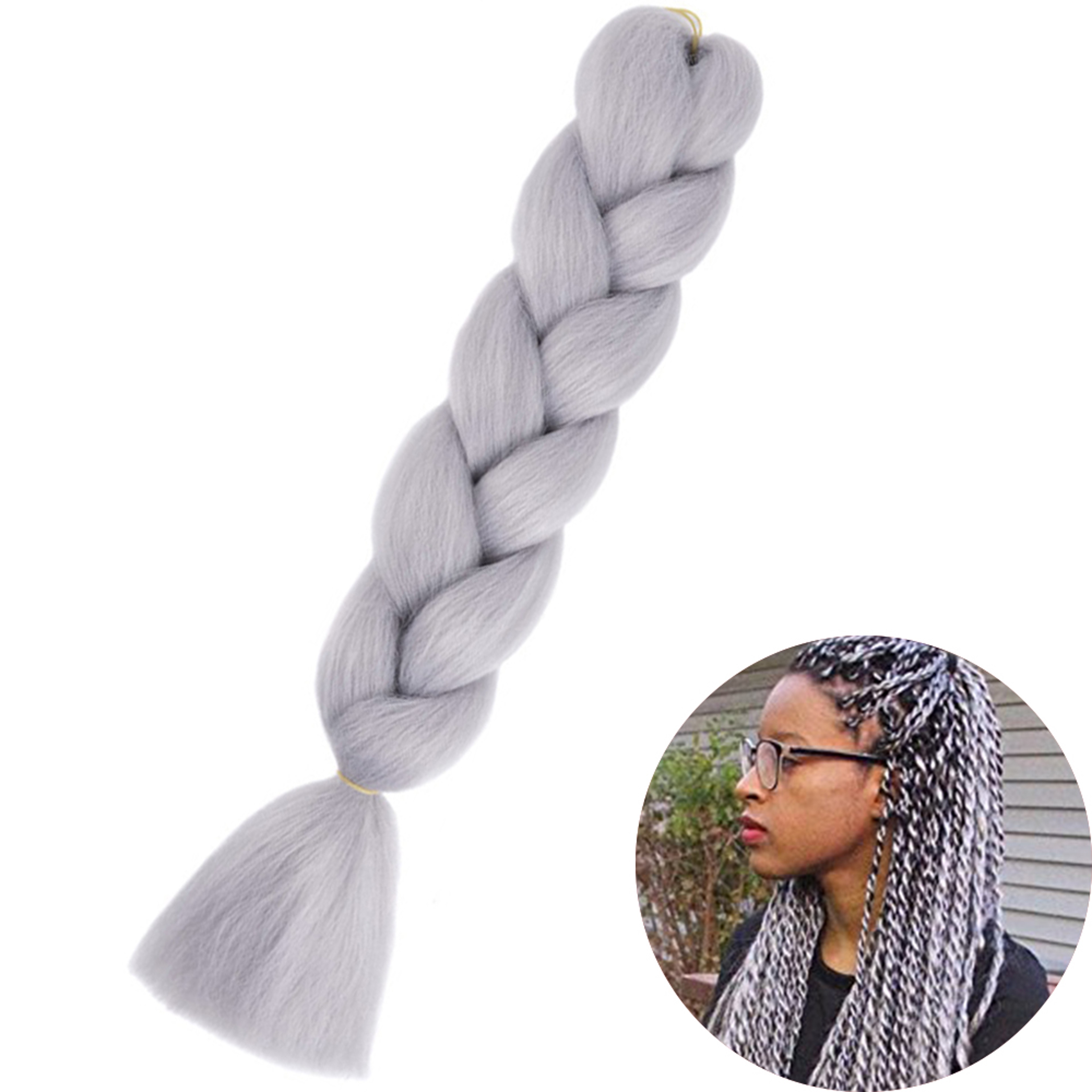Jumbo Braid Hair Extensions, Ombre Kanekalon Synthetic Yaki Braids for Women, DIY Braiding Hair in Multiple Colors – view 42