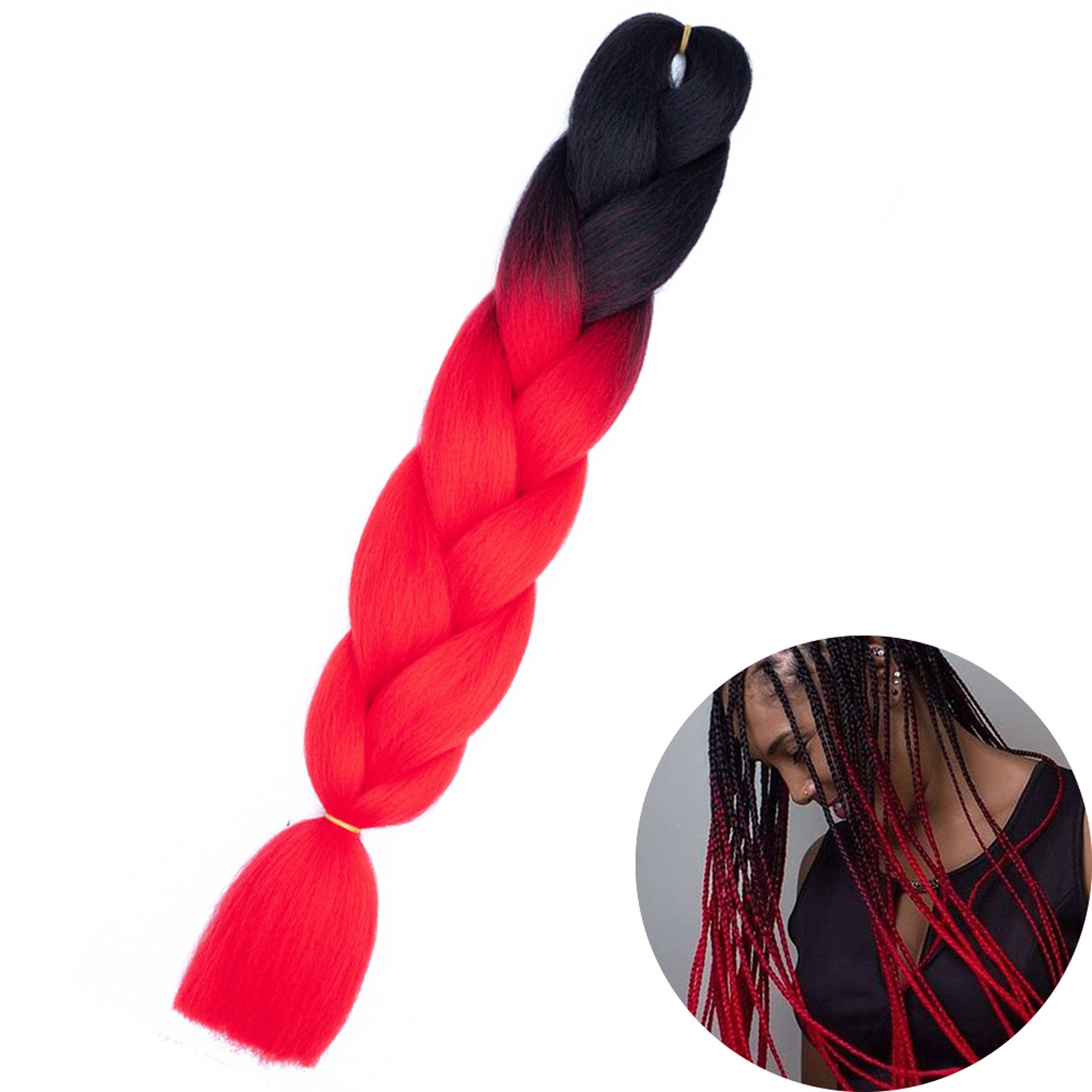 Jumbo Braid Hair Extensions, Ombre Kanekalon Synthetic Yaki Braids for Women, DIY Braiding Hair in Multiple Colors – view 43