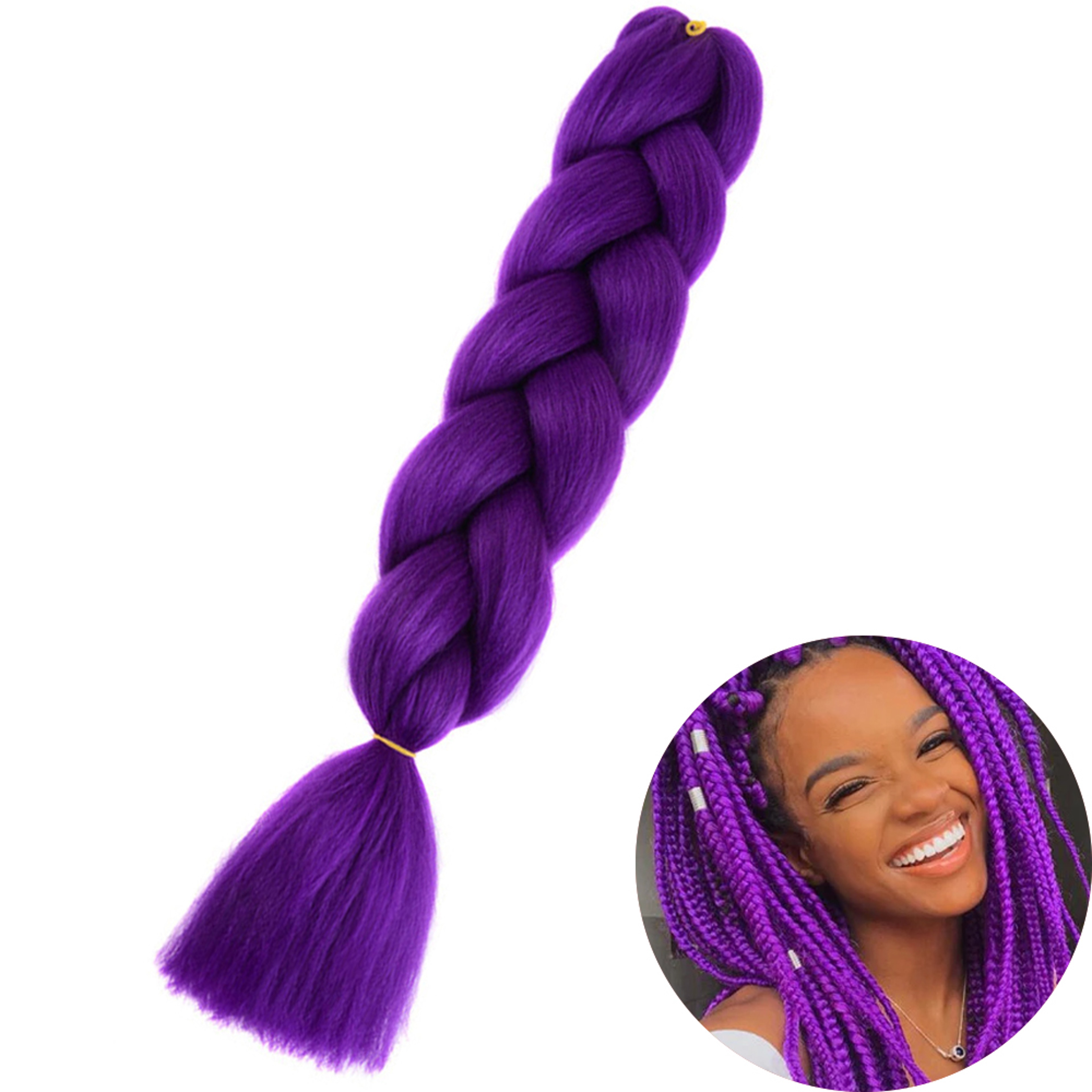 Jumbo Braid Hair Extensions, Ombre Kanekalon Synthetic Yaki Braids for Women, DIY Braiding Hair in Multiple Colors – view 44