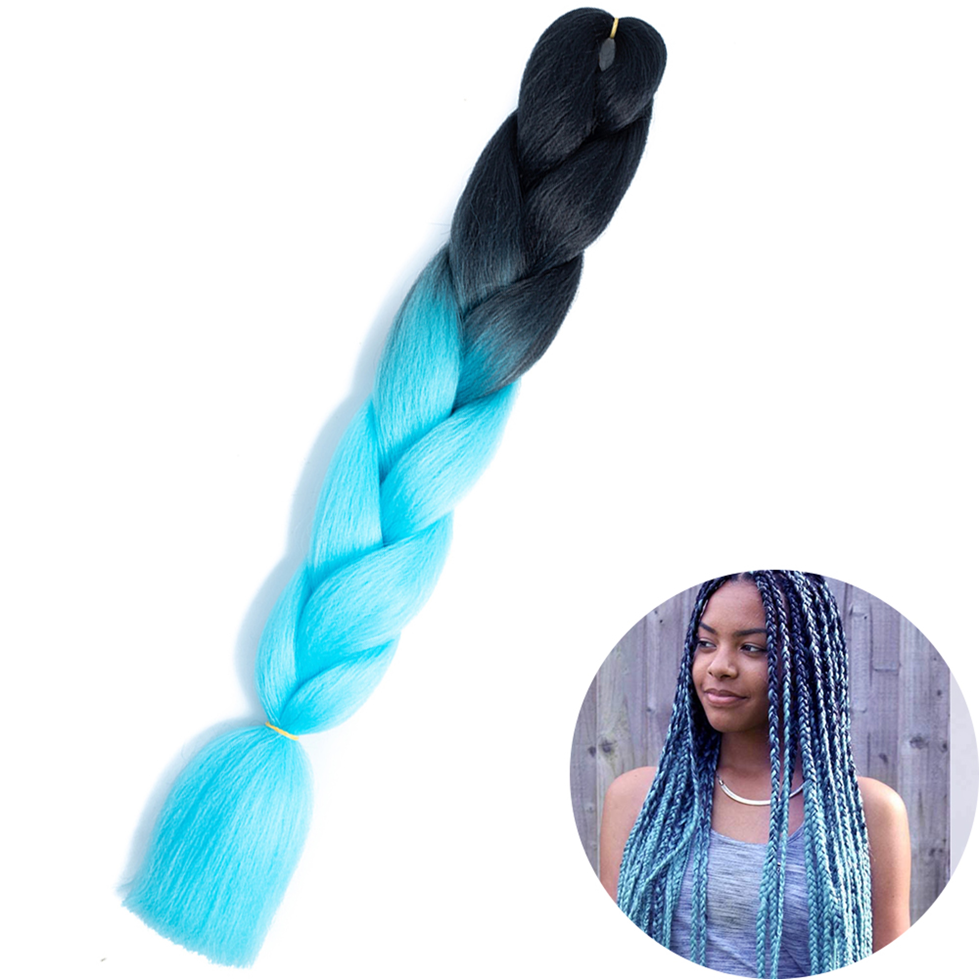 Jumbo Braid Hair Extensions, Ombre Kanekalon Synthetic Yaki Braids for Women, DIY Braiding Hair in Multiple Colors – view 48